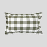 Kawakawa Lodge Pillowcase Set | Olive Gingham-3