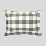 Kawakawa Oxford Pillowcase Set | Olive Gingham-1