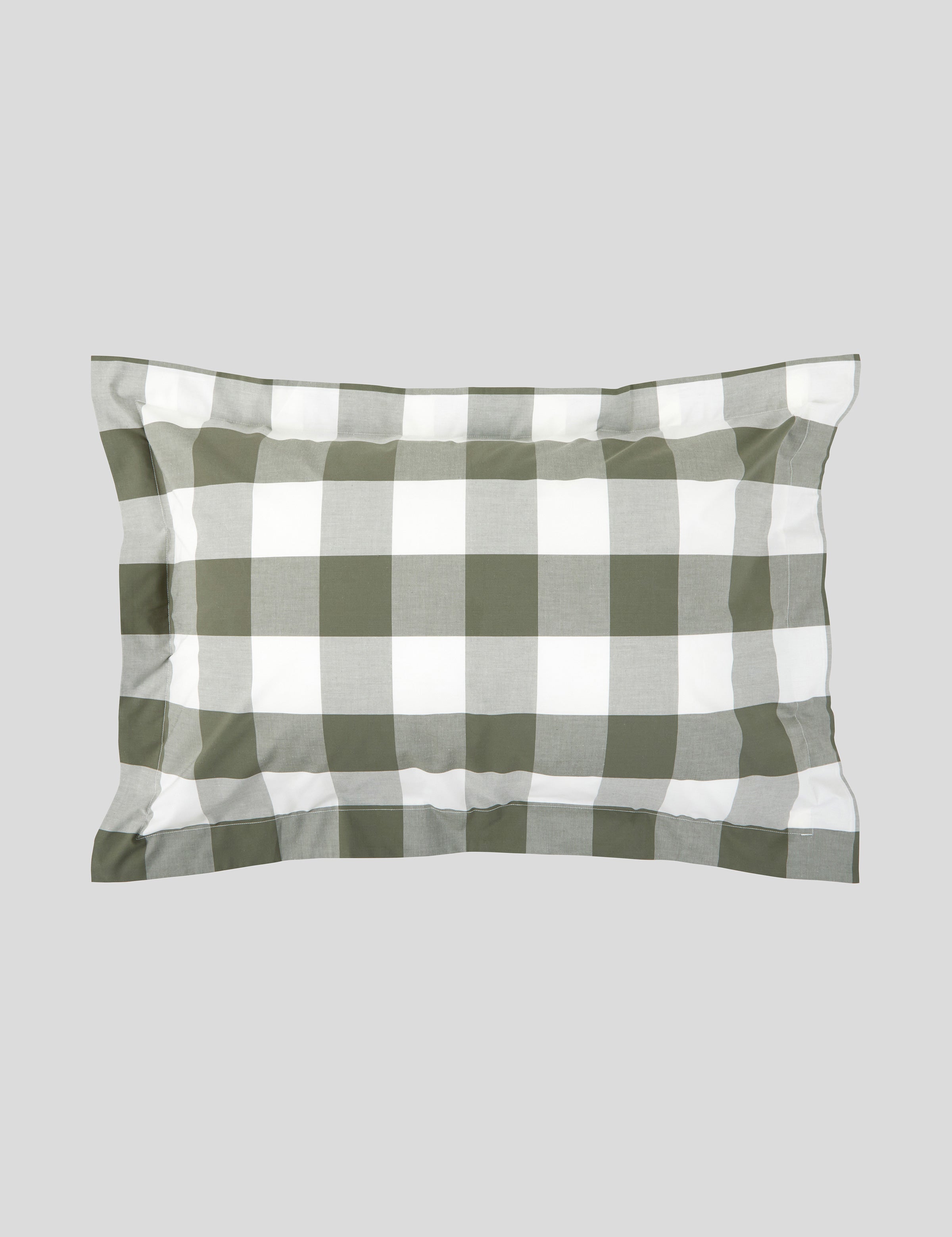 Kawakawa Oxford Pillowcase Set | Olive Gingham-1