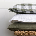 Kawakawa Oxford Pillowcase Set | Olive Gingham-2