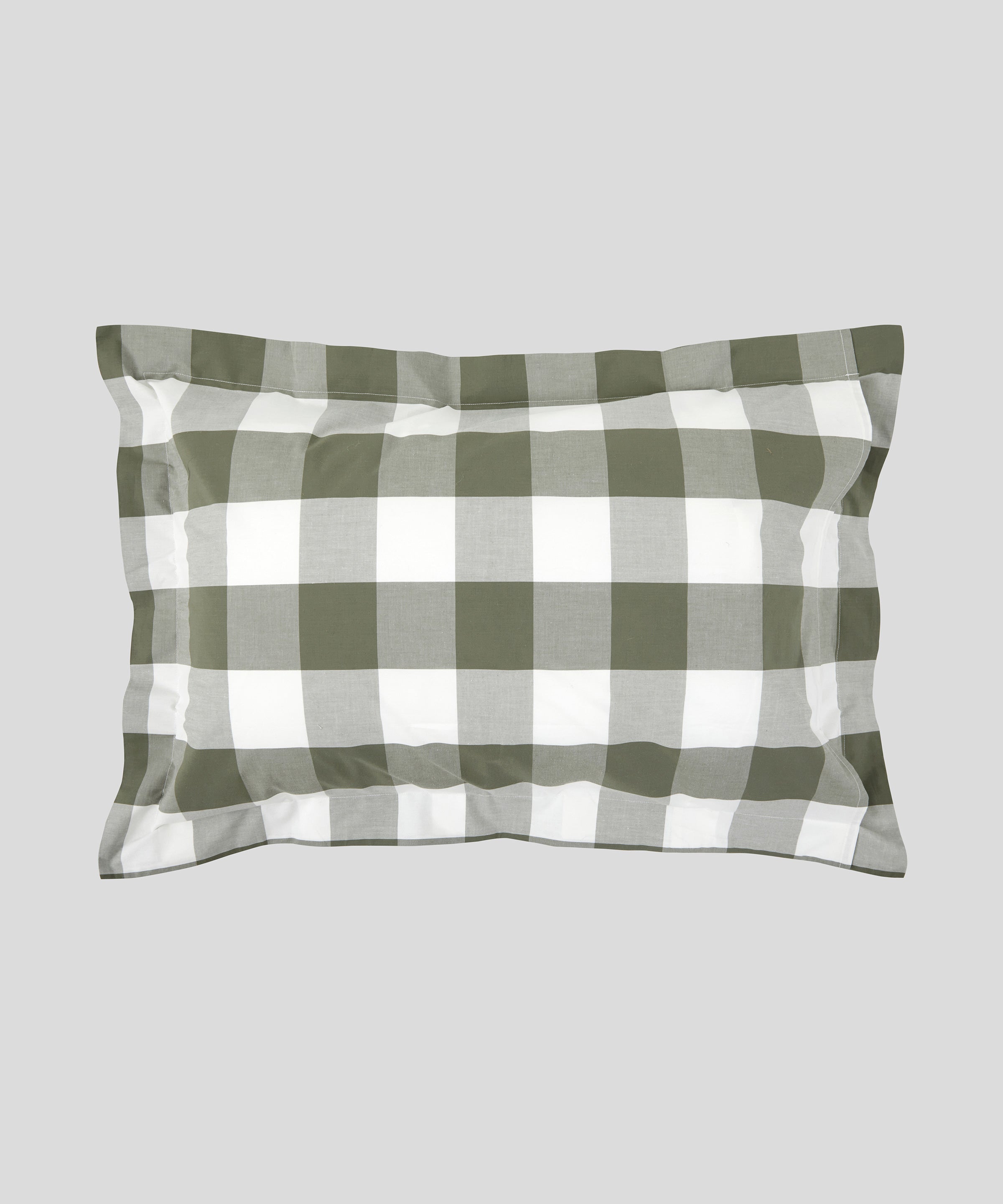 Kawakawa Oxford Pillowcase Set | Olive Gingham-3