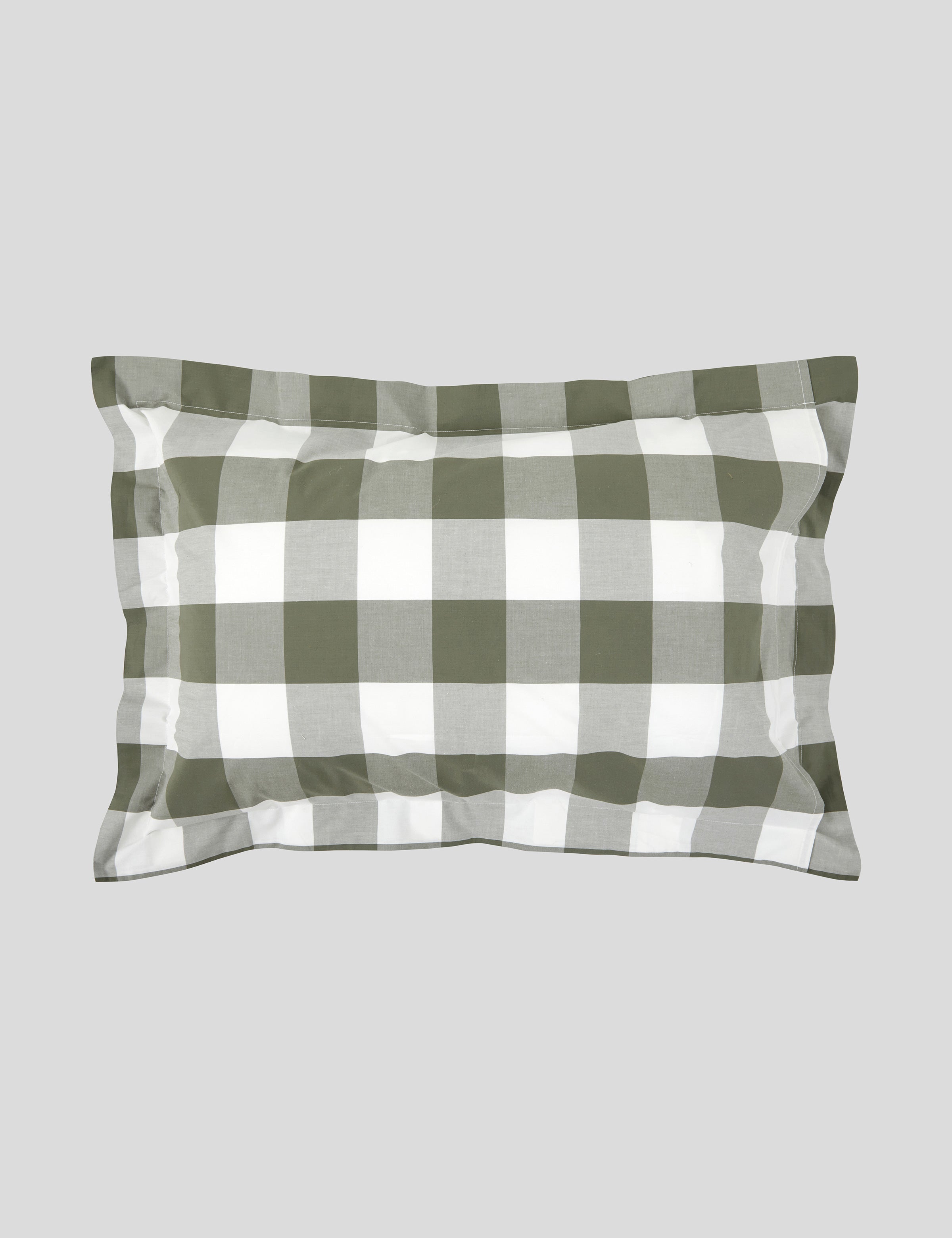 Kawakawa Oxford Pillowcase Set | Olive Gingham-3