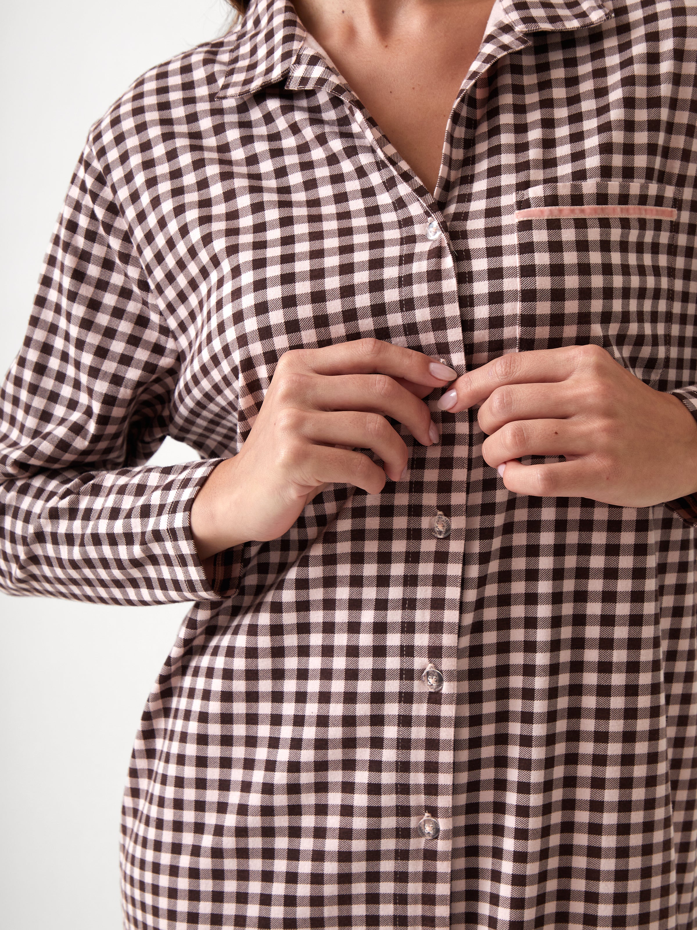 Kendra Organic Brushed Cotton Knit Nightshirt | Multi-2