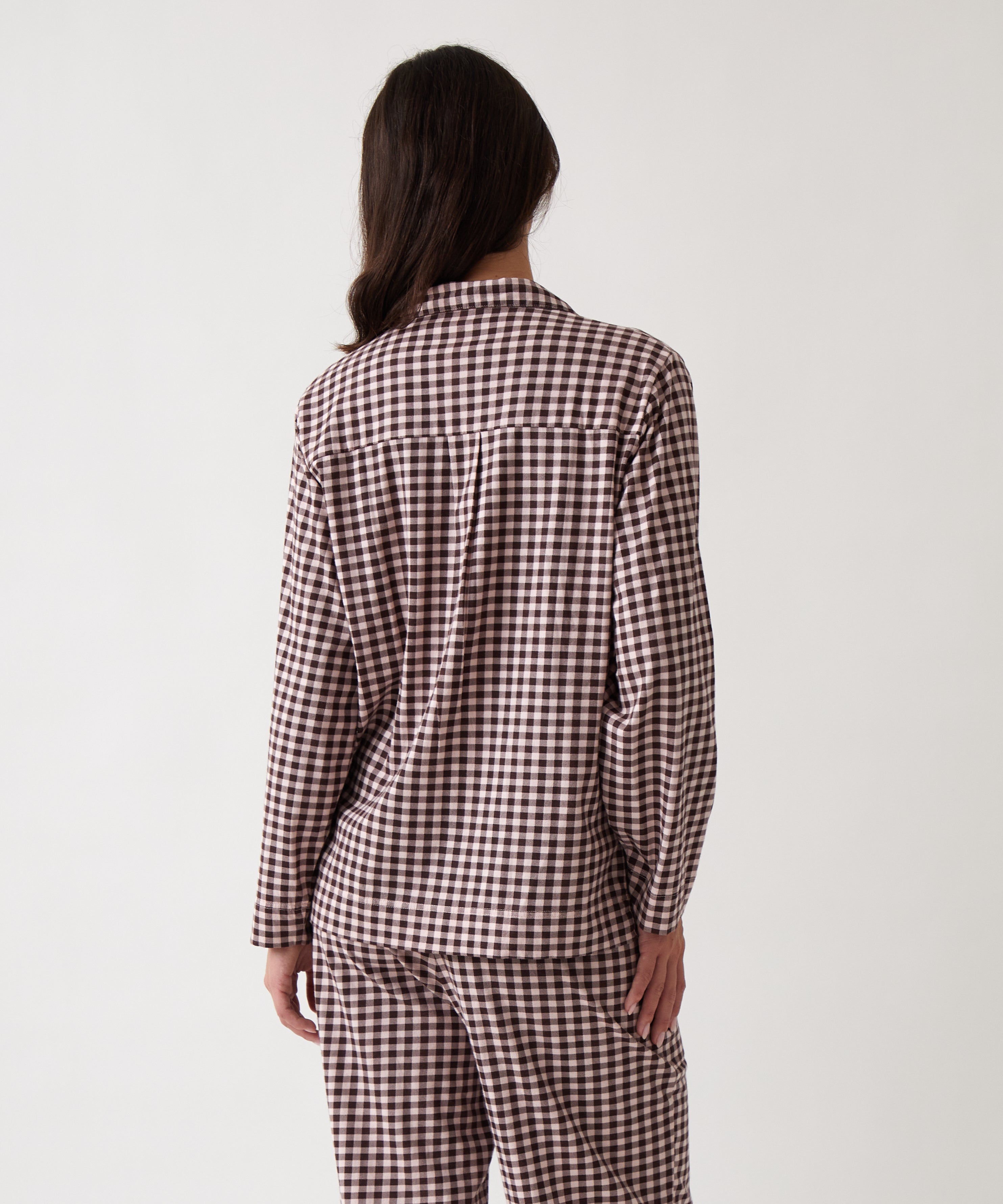 Kendra Organic Brushed Cotton Knit PJ Shirt | Multi-3