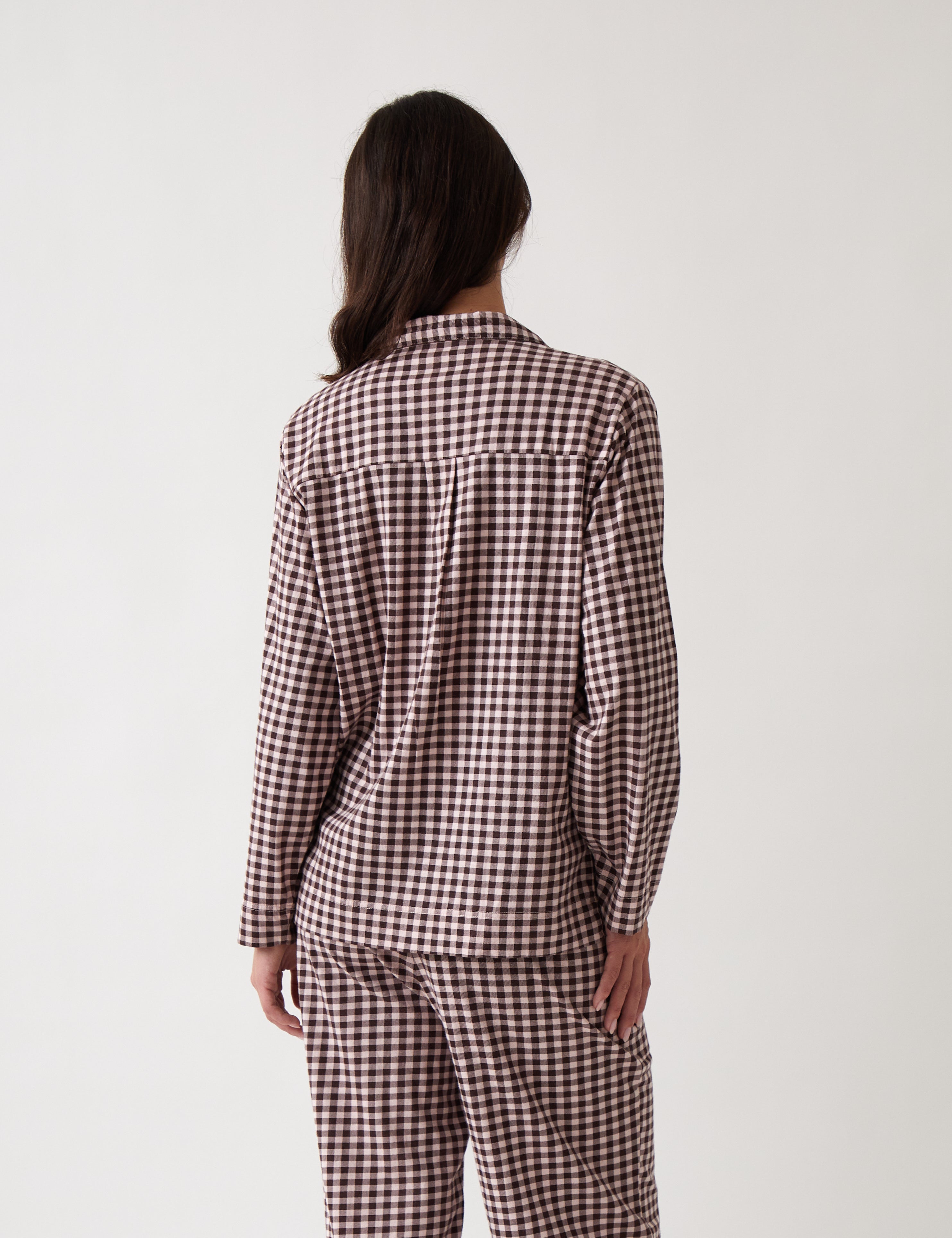 Kendra Organic Brushed Cotton Knit PJ Shirt | Multi-3