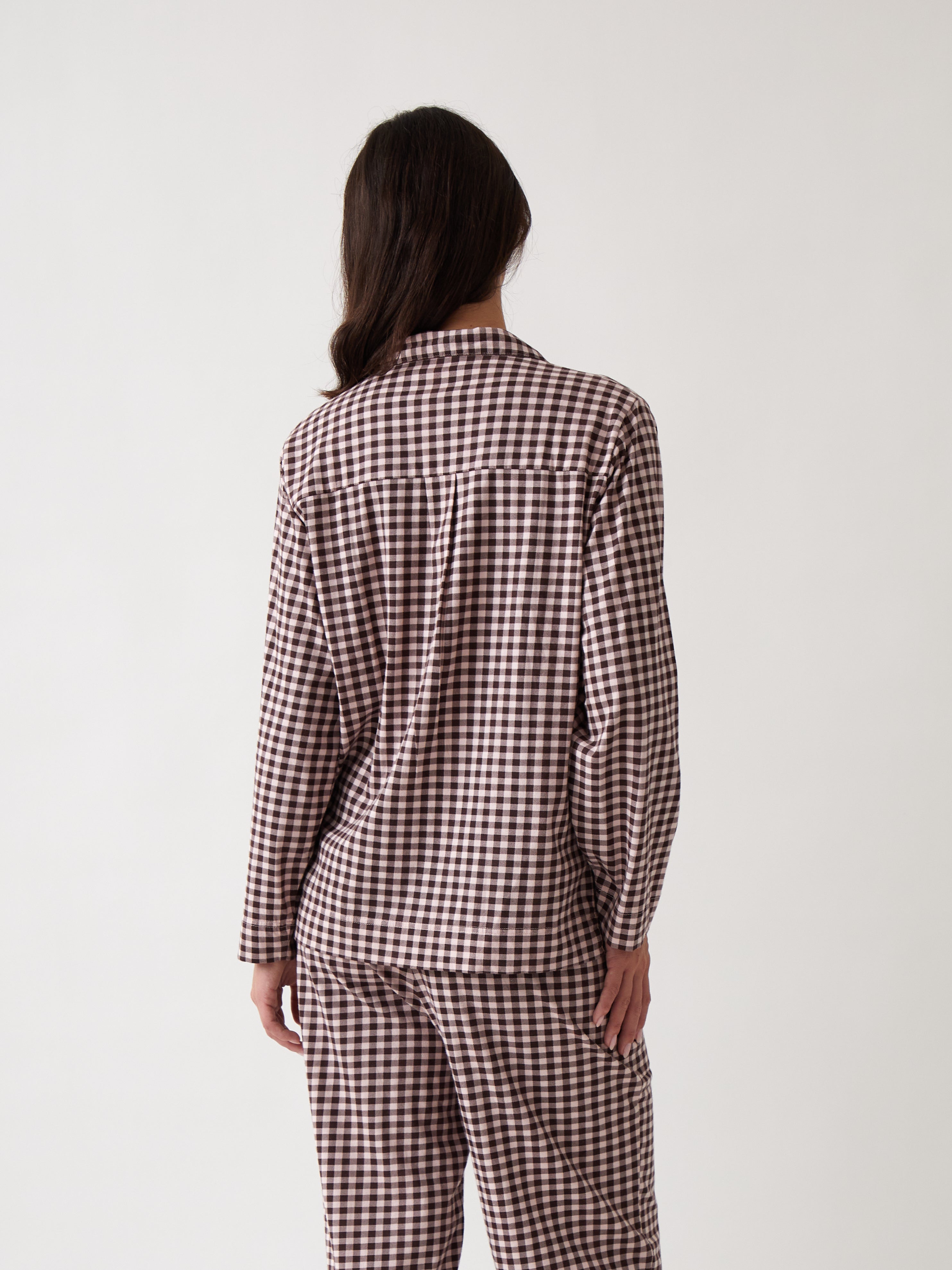Kendra Organic Brushed Cotton Knit PJ Shirt | Multi-3