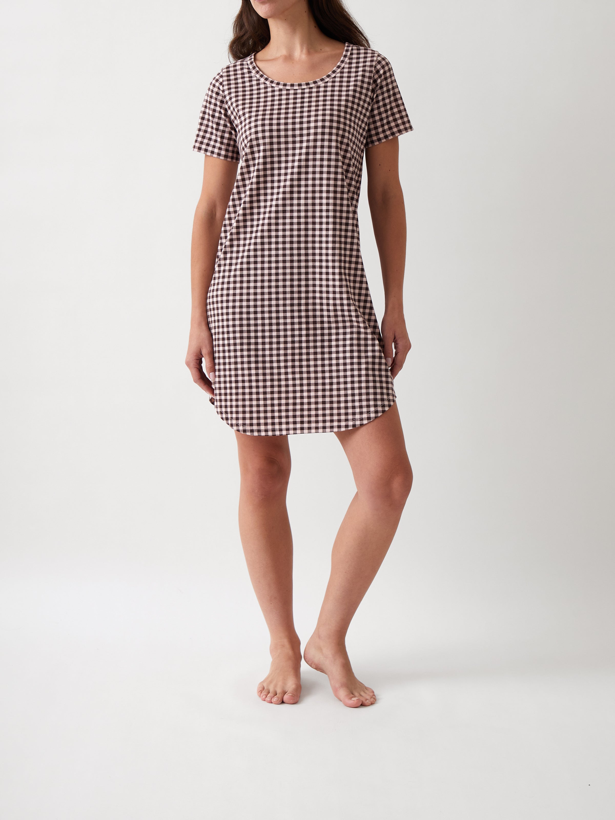 Kendra Organic Brushed Cotton Tee Shirt Dress | Multi-1
