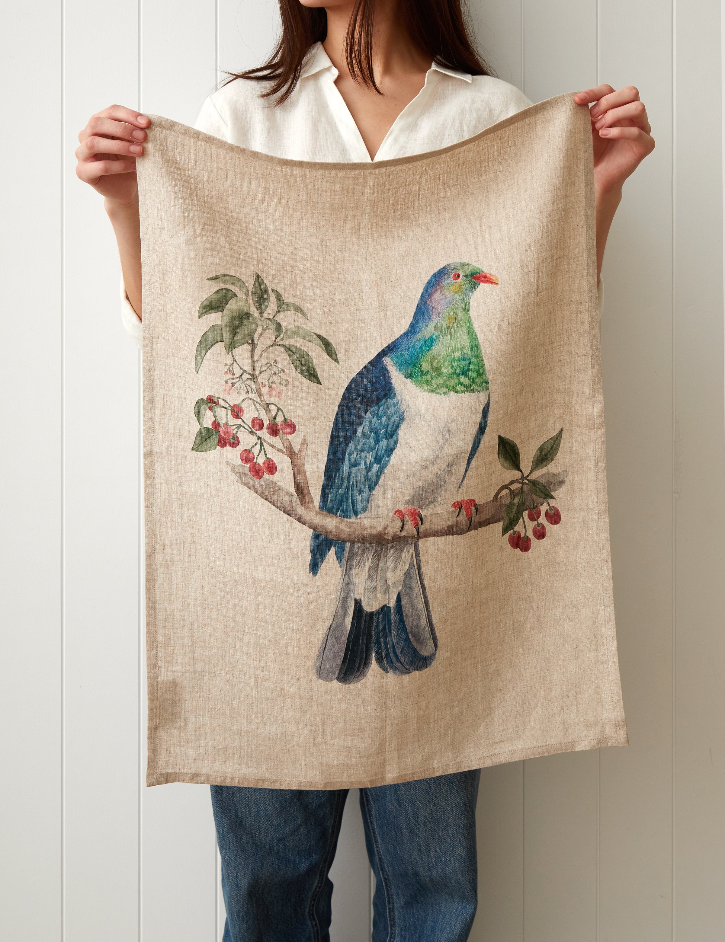 Kereru Linen Tea Towel | Multi-2