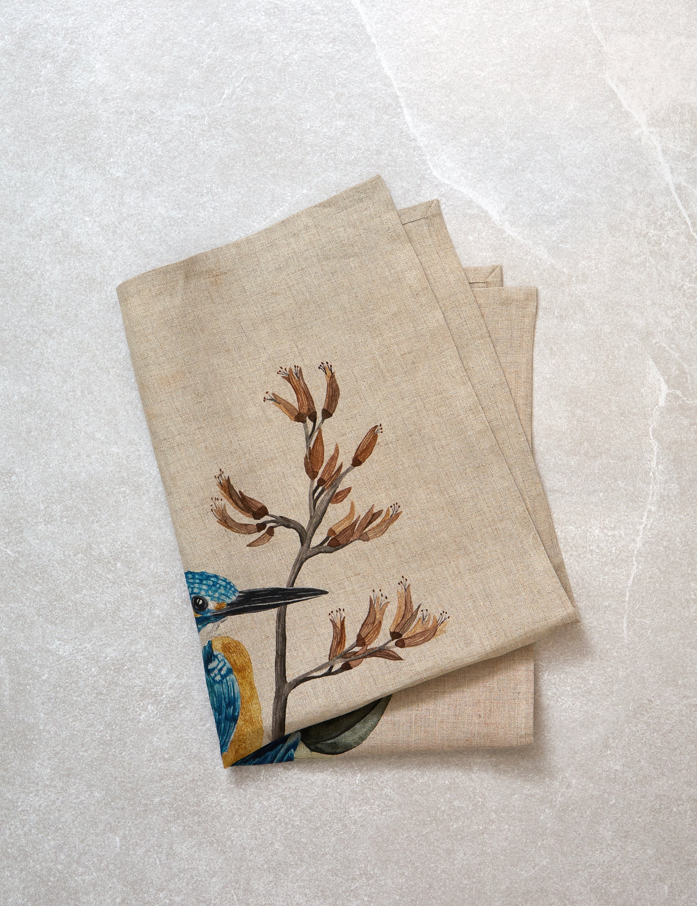 Kingfisher Linen Tea Towel | Multi-1
