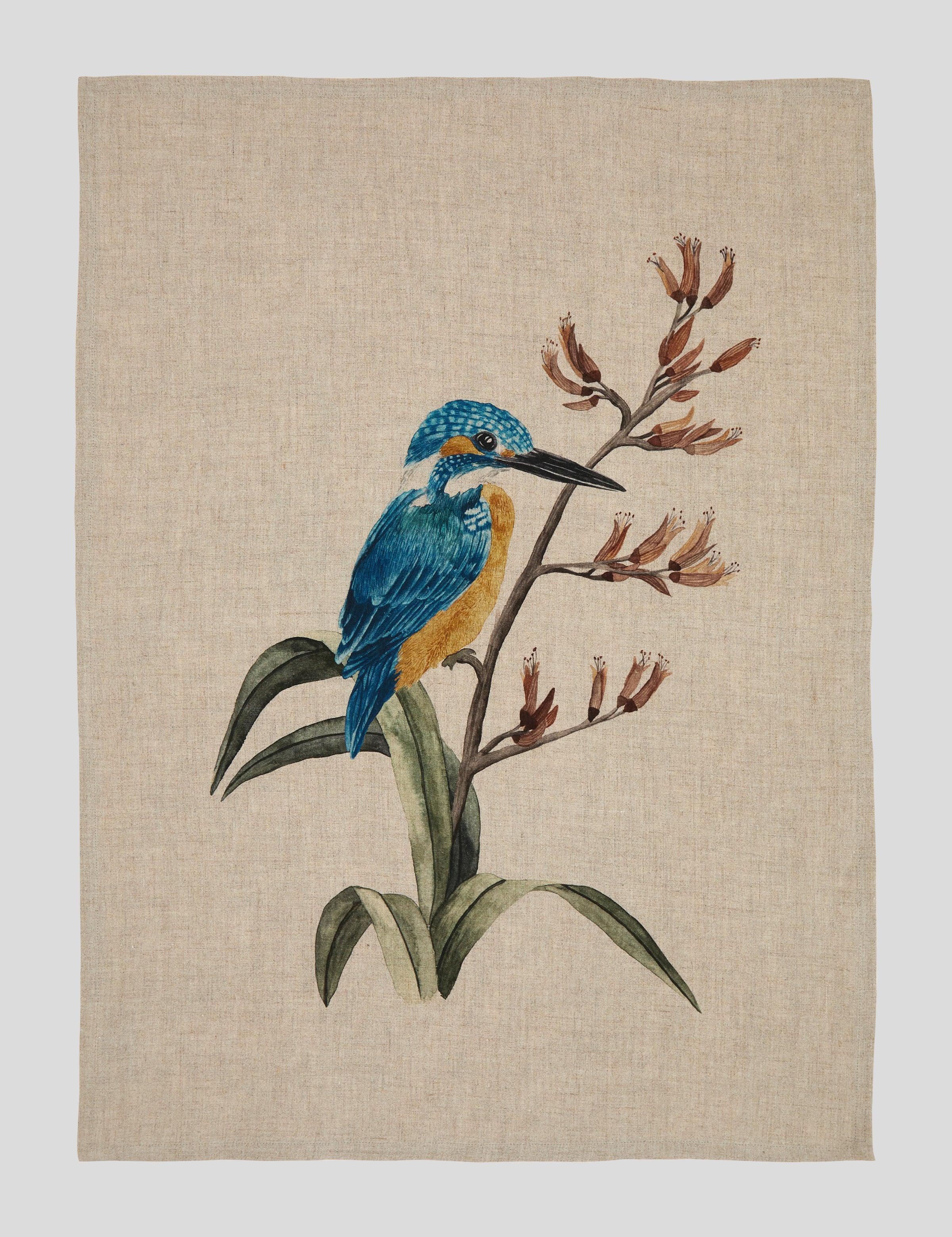 Kingfisher Linen Tea Towel | Multi-3