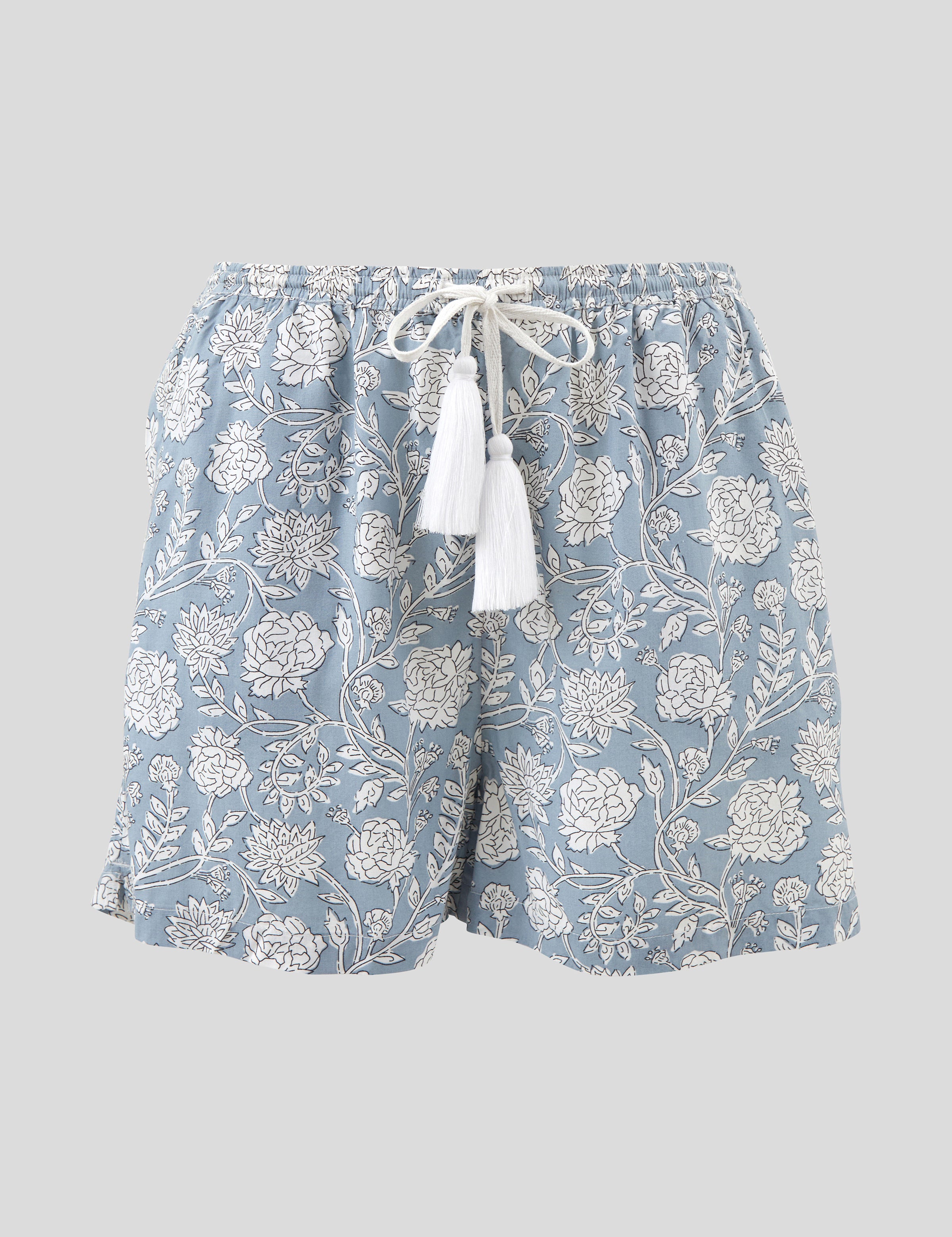 Kira Sleep Shorts | Blue Floral-2