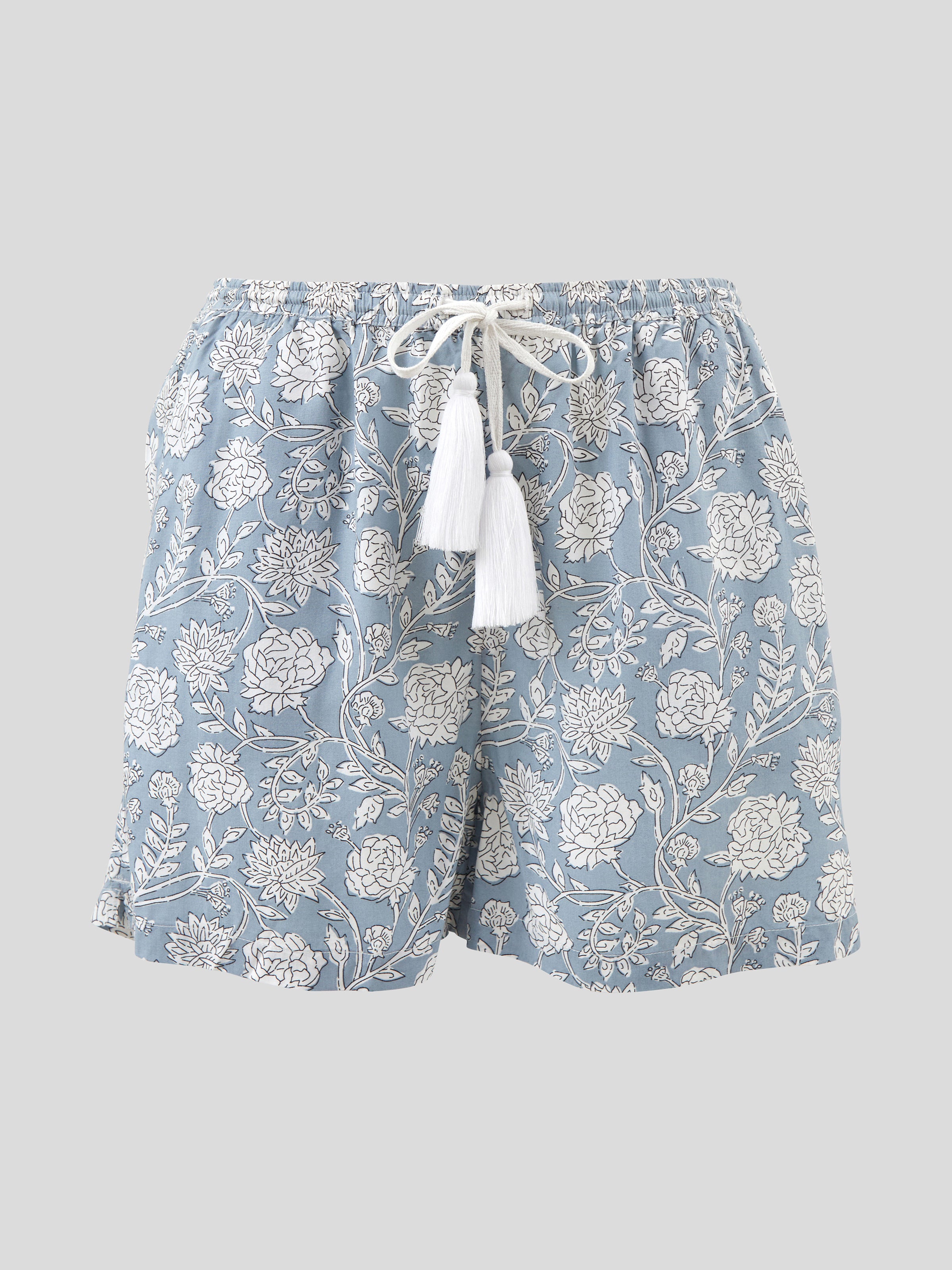 Kira Sleep Shorts | Blue Floral-2