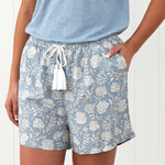 Kira Sleep Shorts | Blue Floral-3