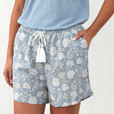 Kira Sleep Shorts | Blue Floral-3