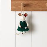 Lady Mouse Wool Decoration | Green-1