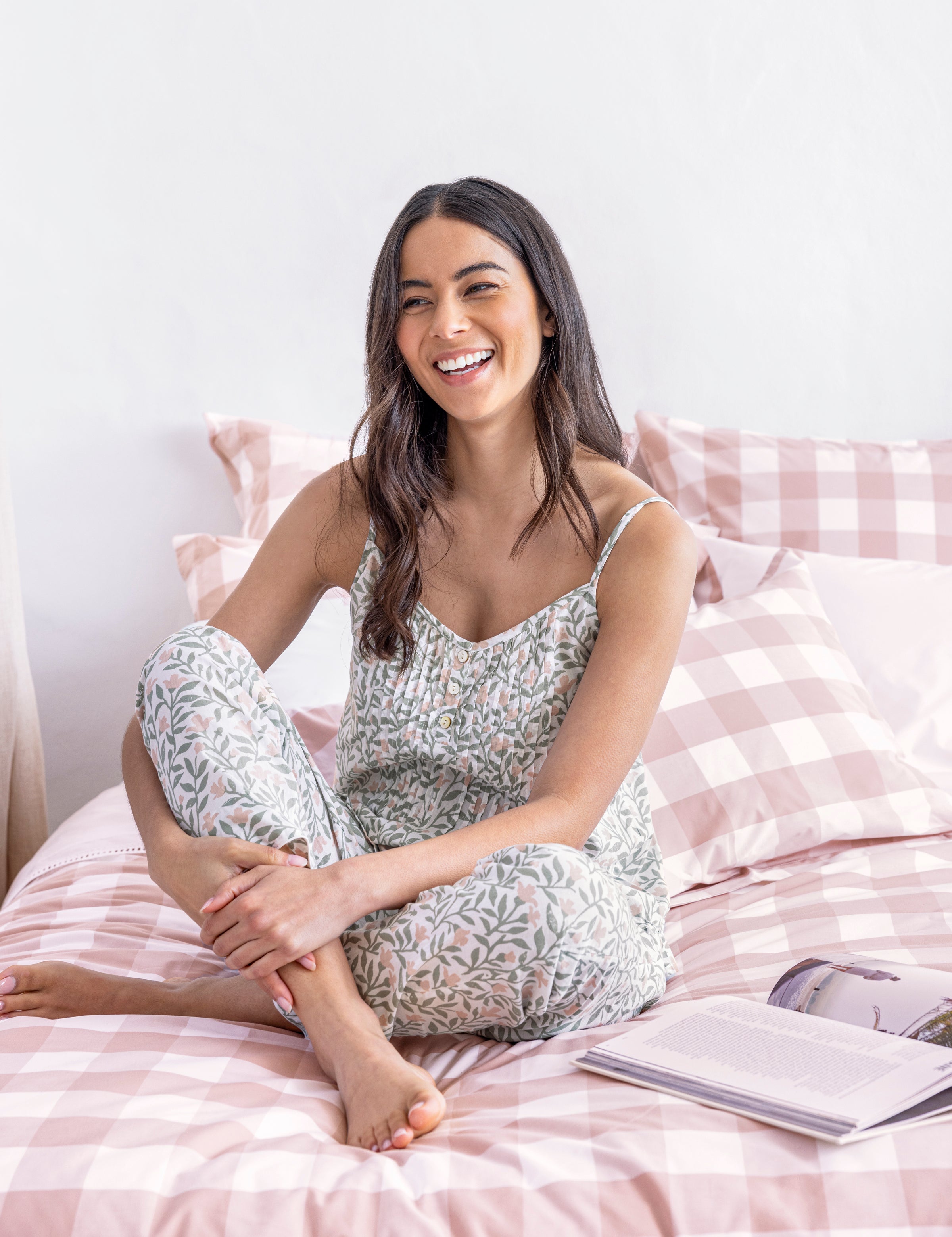 Lena PJ Pants | Pink Floral-5