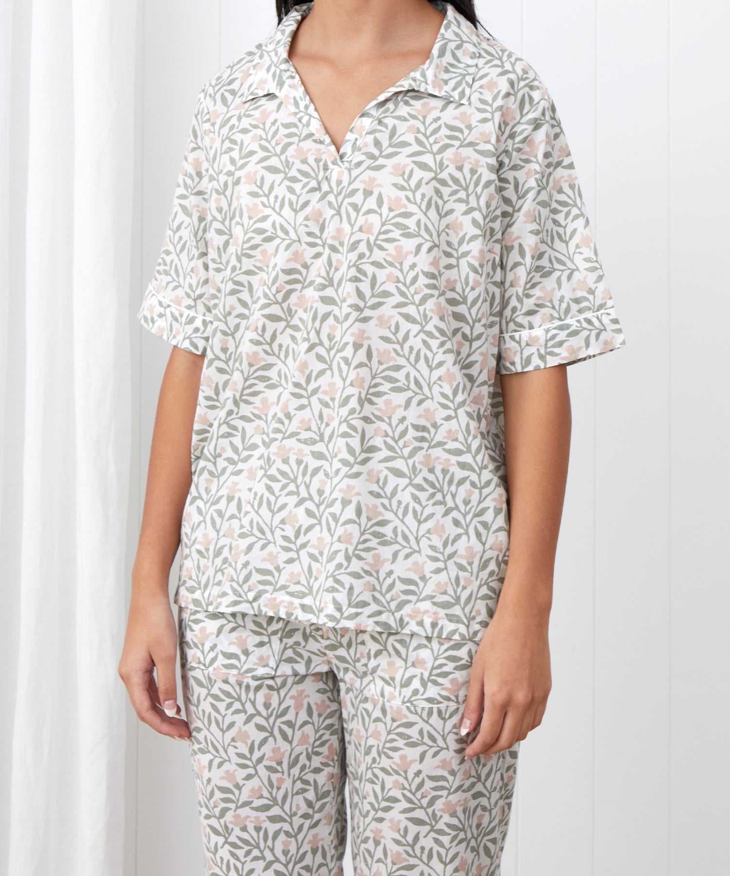 Lena PJ Top | Pink Floral-1