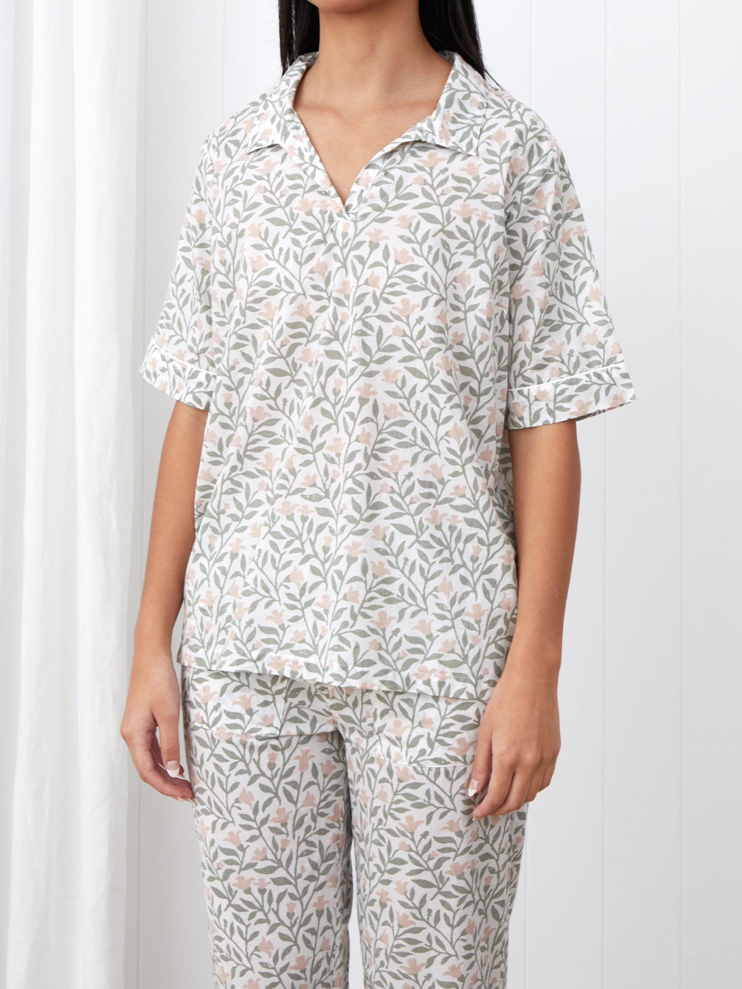 Lena PJ Top | Pink Floral-1