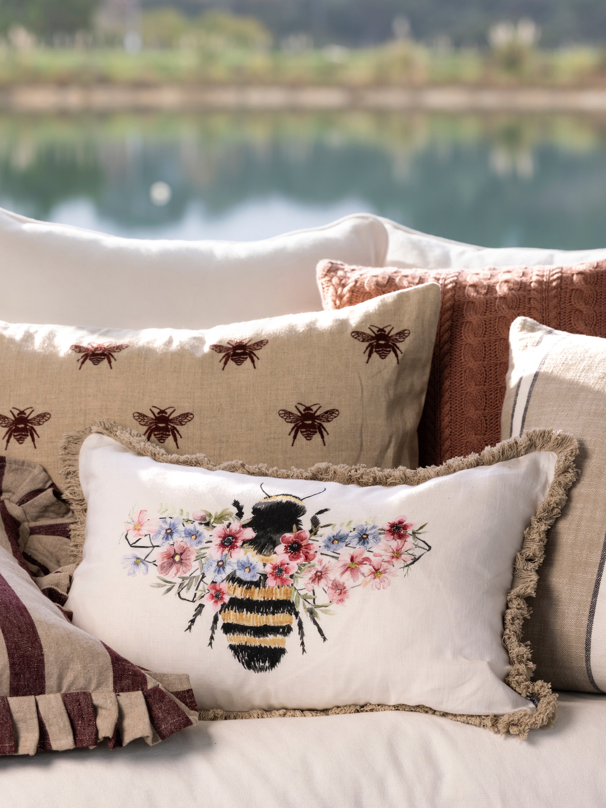 Let It Bee Rectangle Cushion Cover | Multi-2