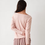 Libby Rib Knit Long Sleeve Tee | Pink-3