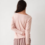 Libby Rib Knit Long Sleeve Tee | Pink-3
