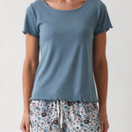 Libby Rib Knit Tee Shirt | Blue-1