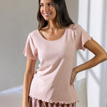 Libby Rib Knit Tee Shirt | Pink-3