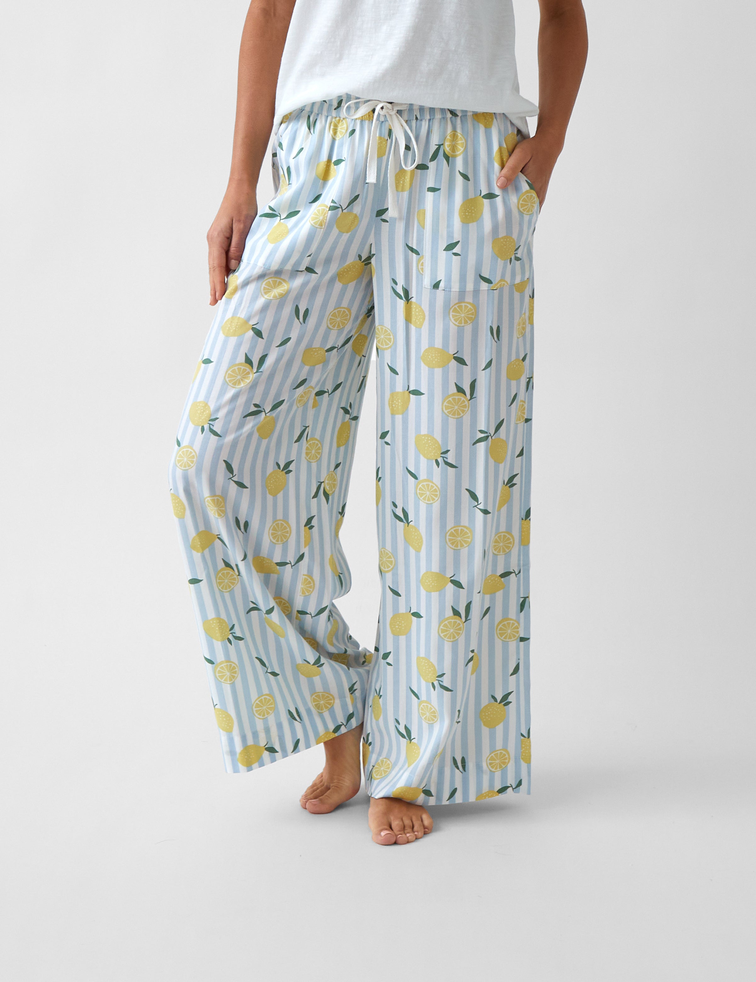Limonella Palazzo PJ Pants | Lemon-1