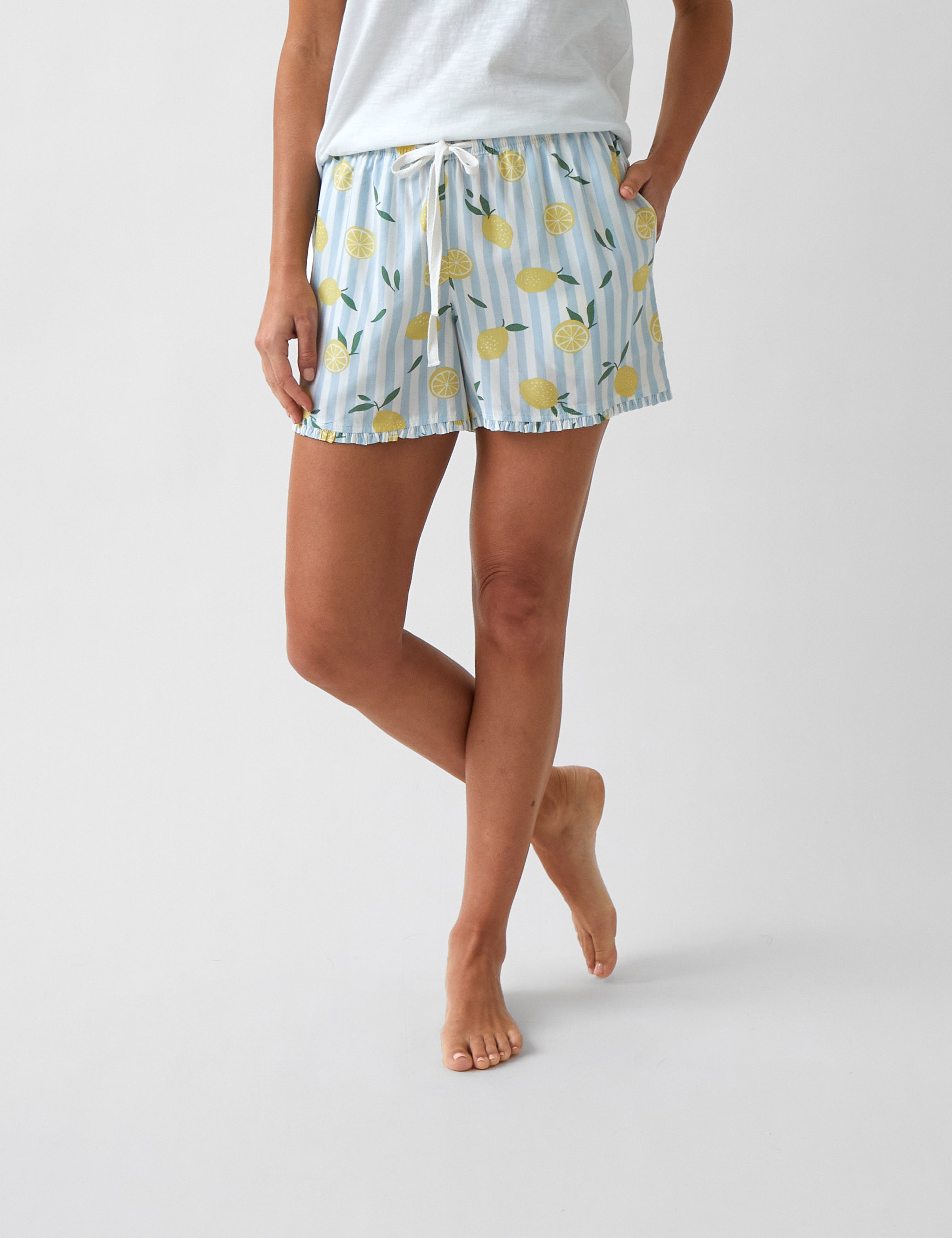 Limonella Sleep Shorts | Lemon-1
