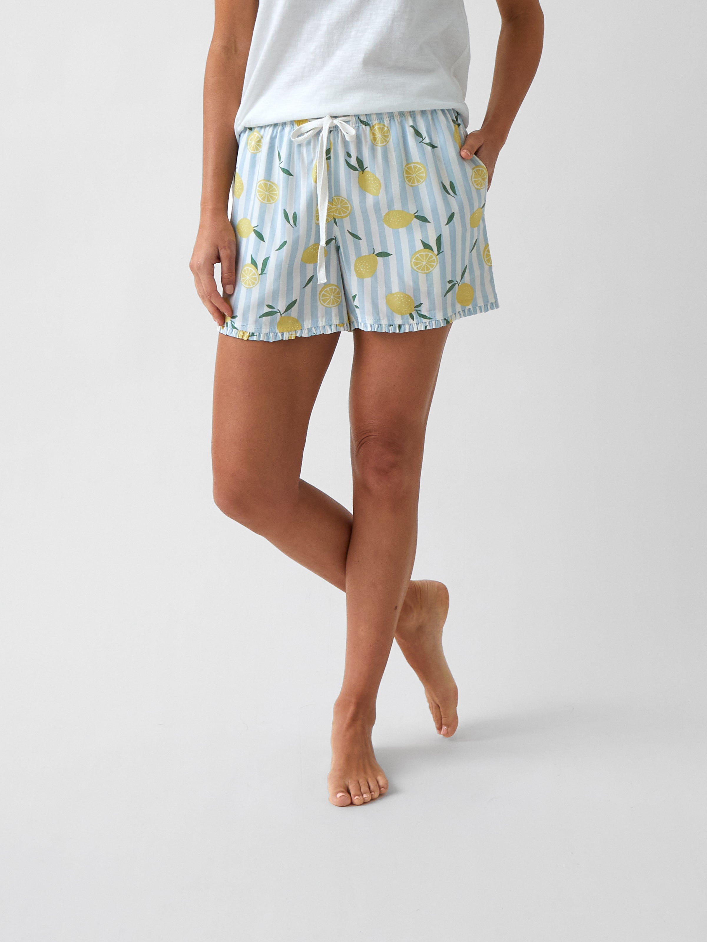 Limonella Sleep Shorts | Lemon-1