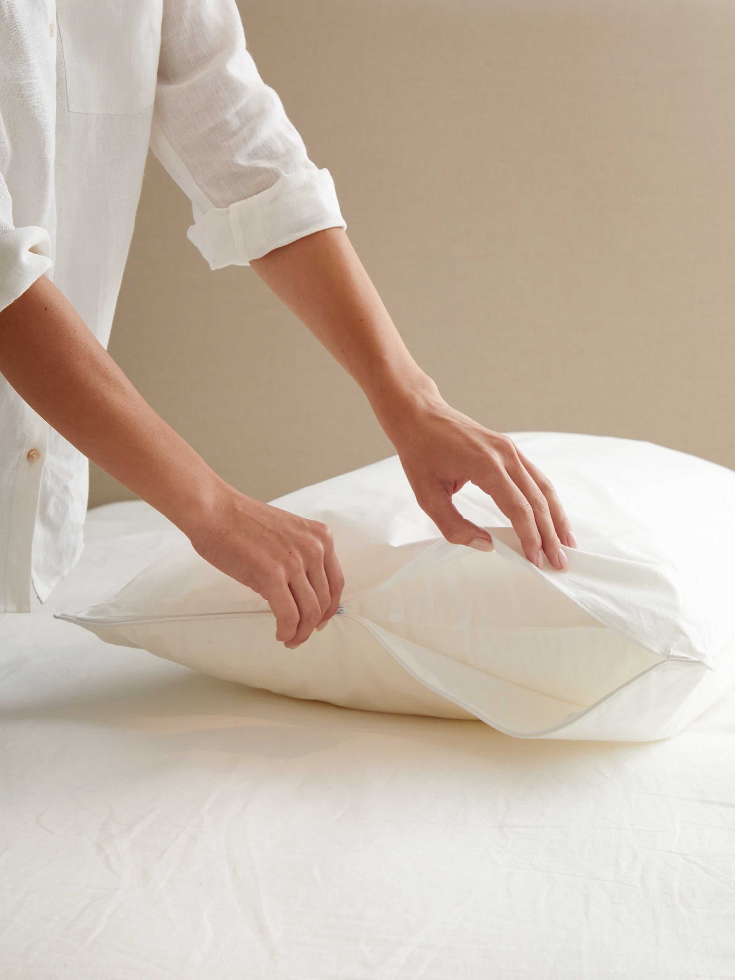 Lodge Pillow Protector | White-2