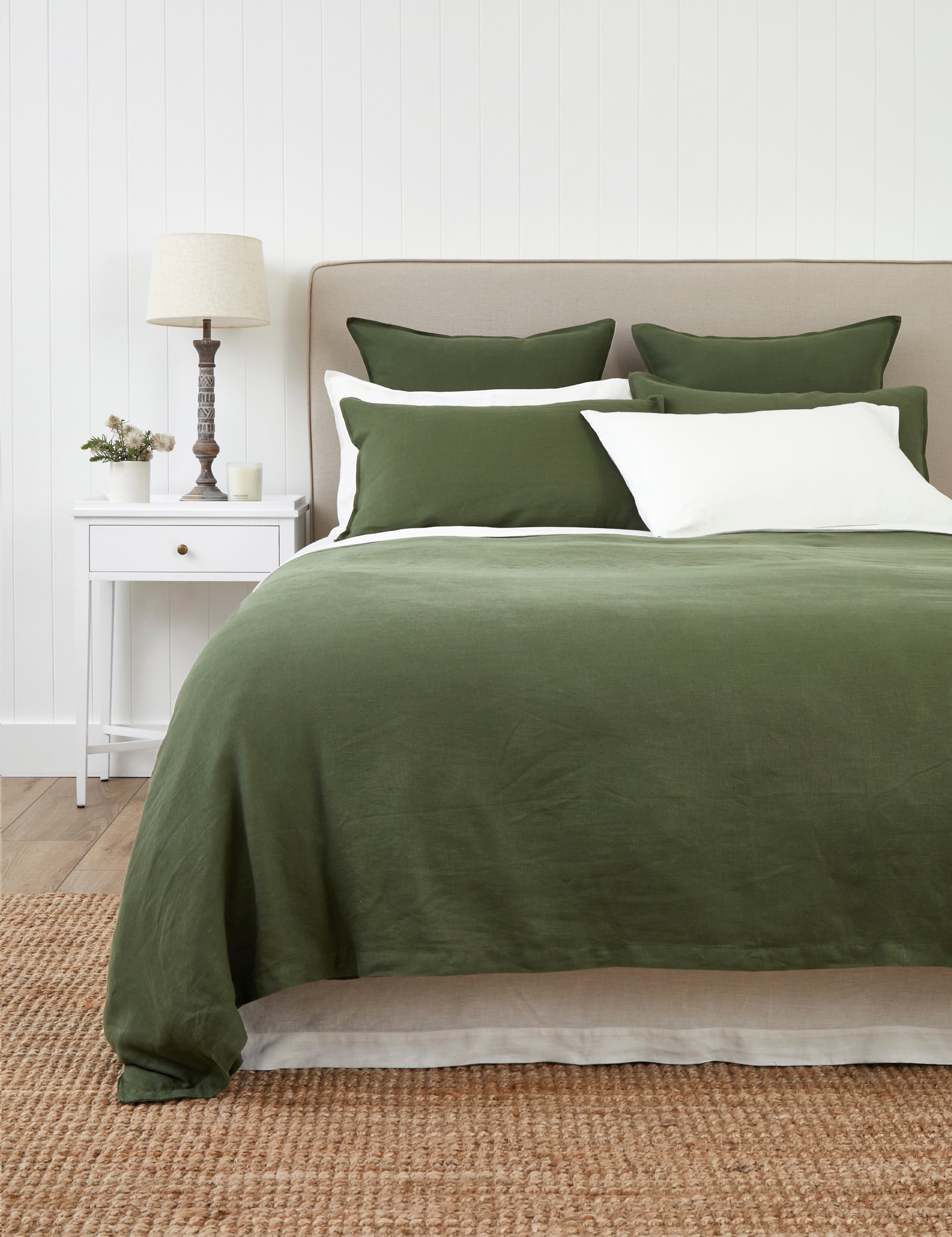 Loft Linen Duvet Cover Set | Forest Green-1