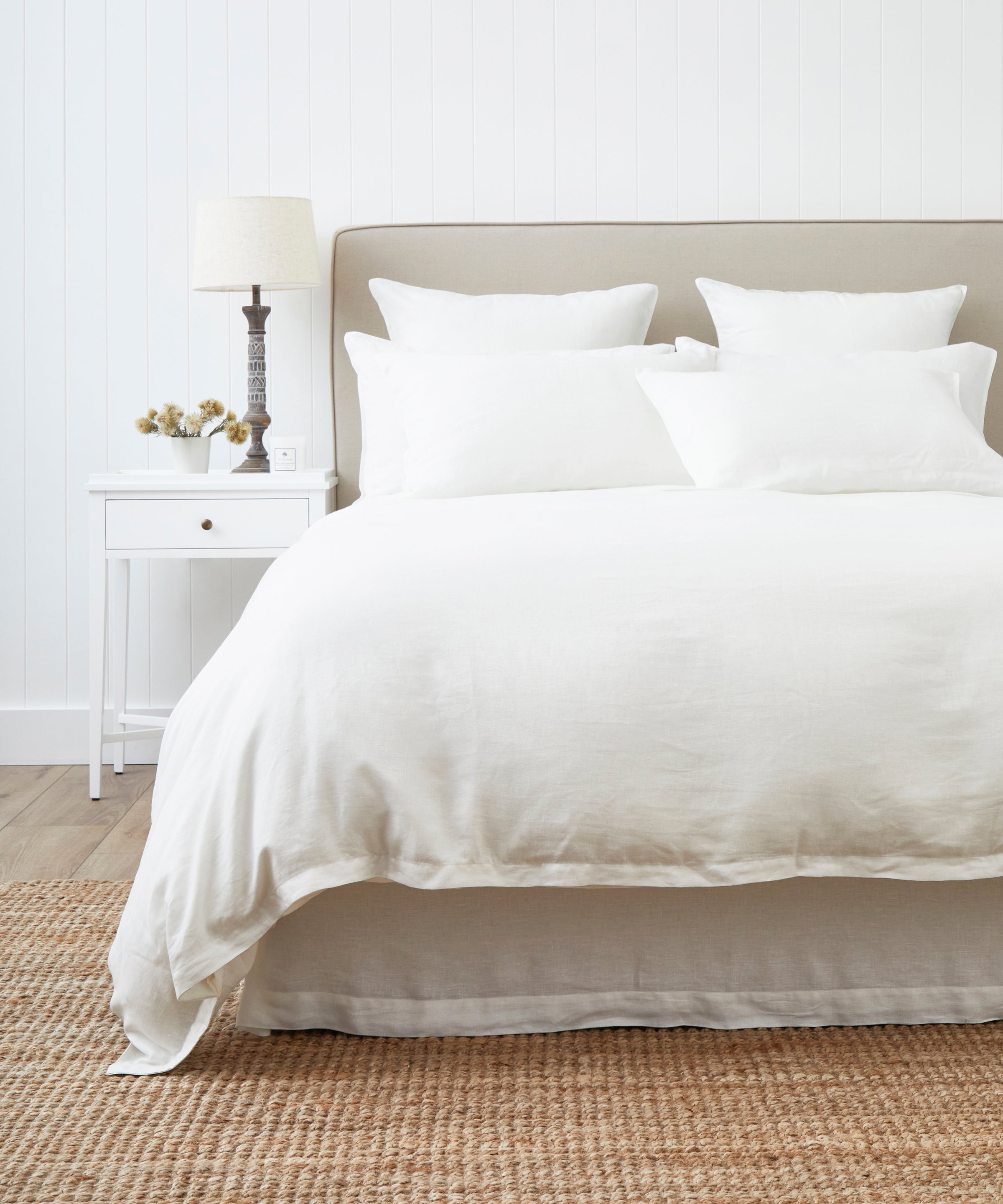 Loft Linen Duvet Cover Set | White-1