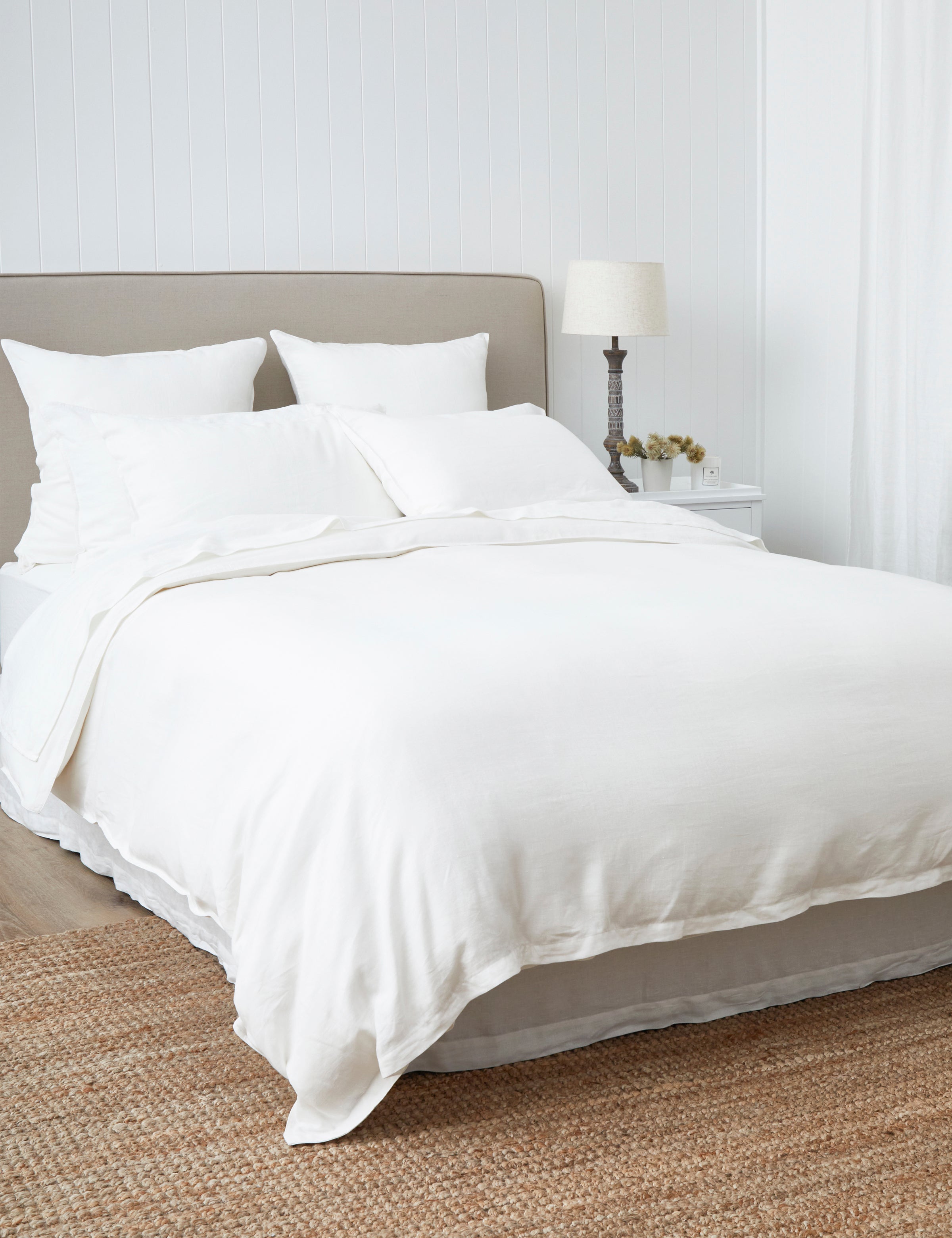 Loft Linen Duvet Cover Set | White-3