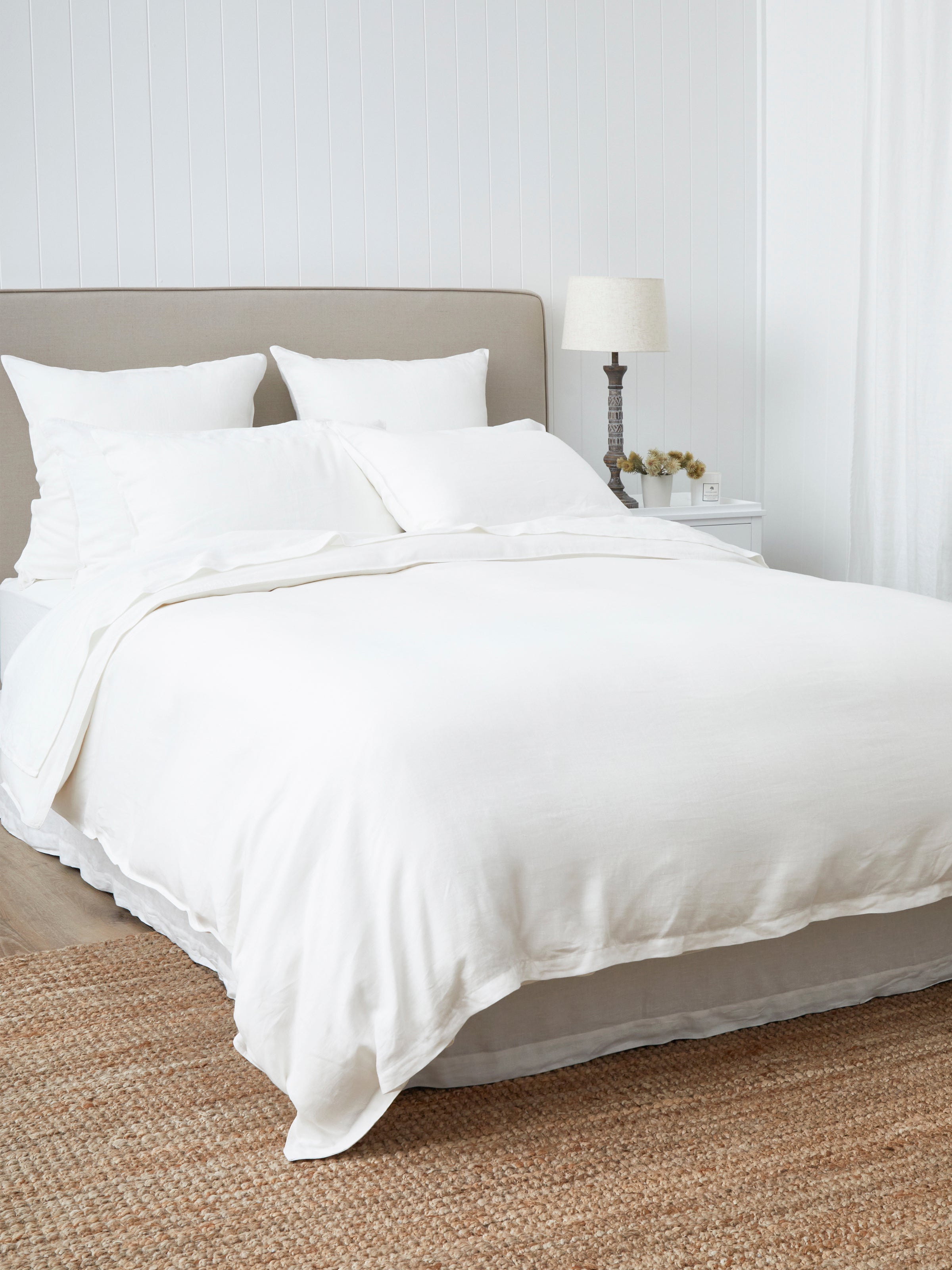 Loft Linen Duvet Cover Set | White-3