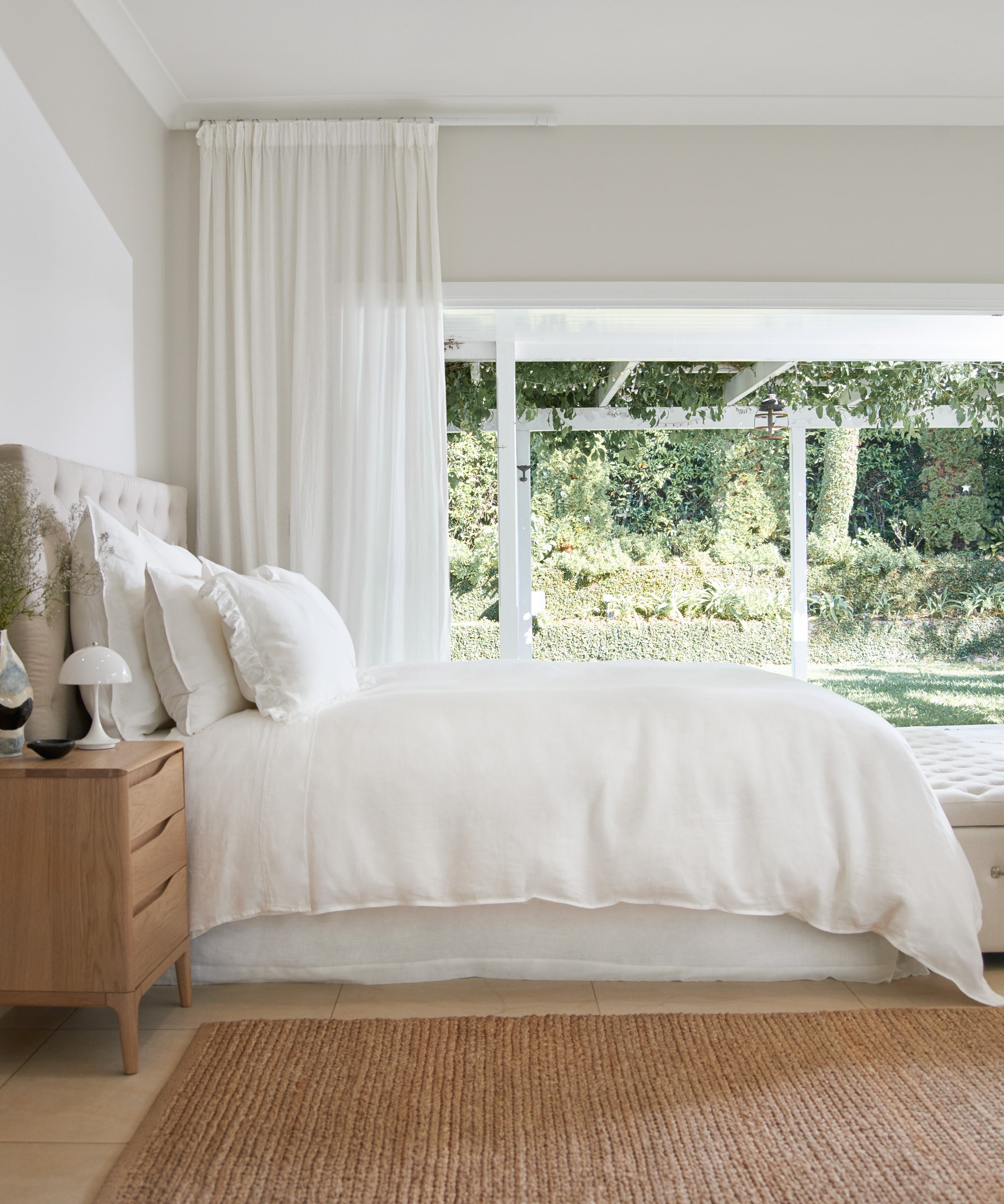 Loft Linen Duvet Cover Set | White-5