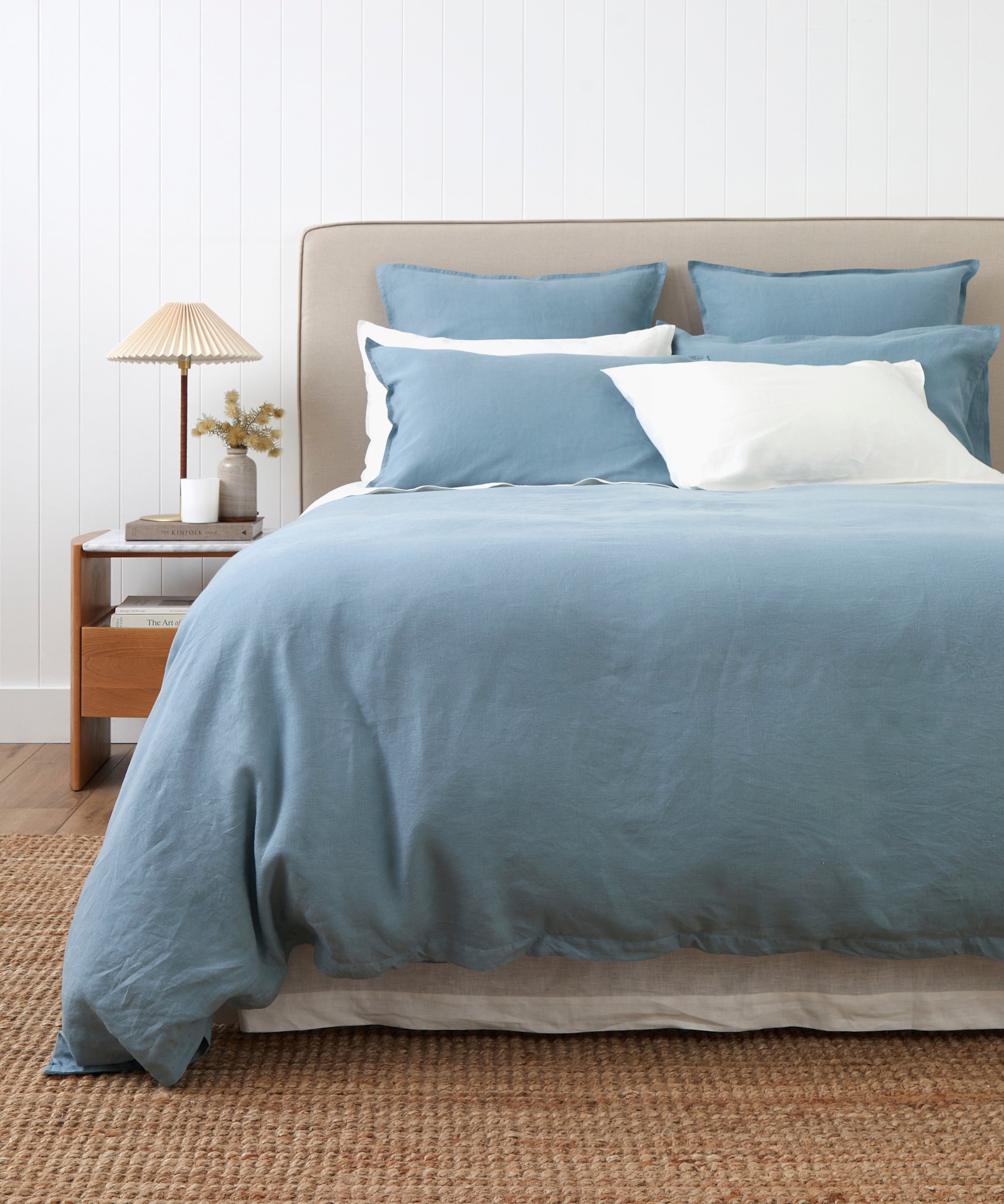 Loft Linen Duvet Cover Set in Coast Blue | Coast Blue-1