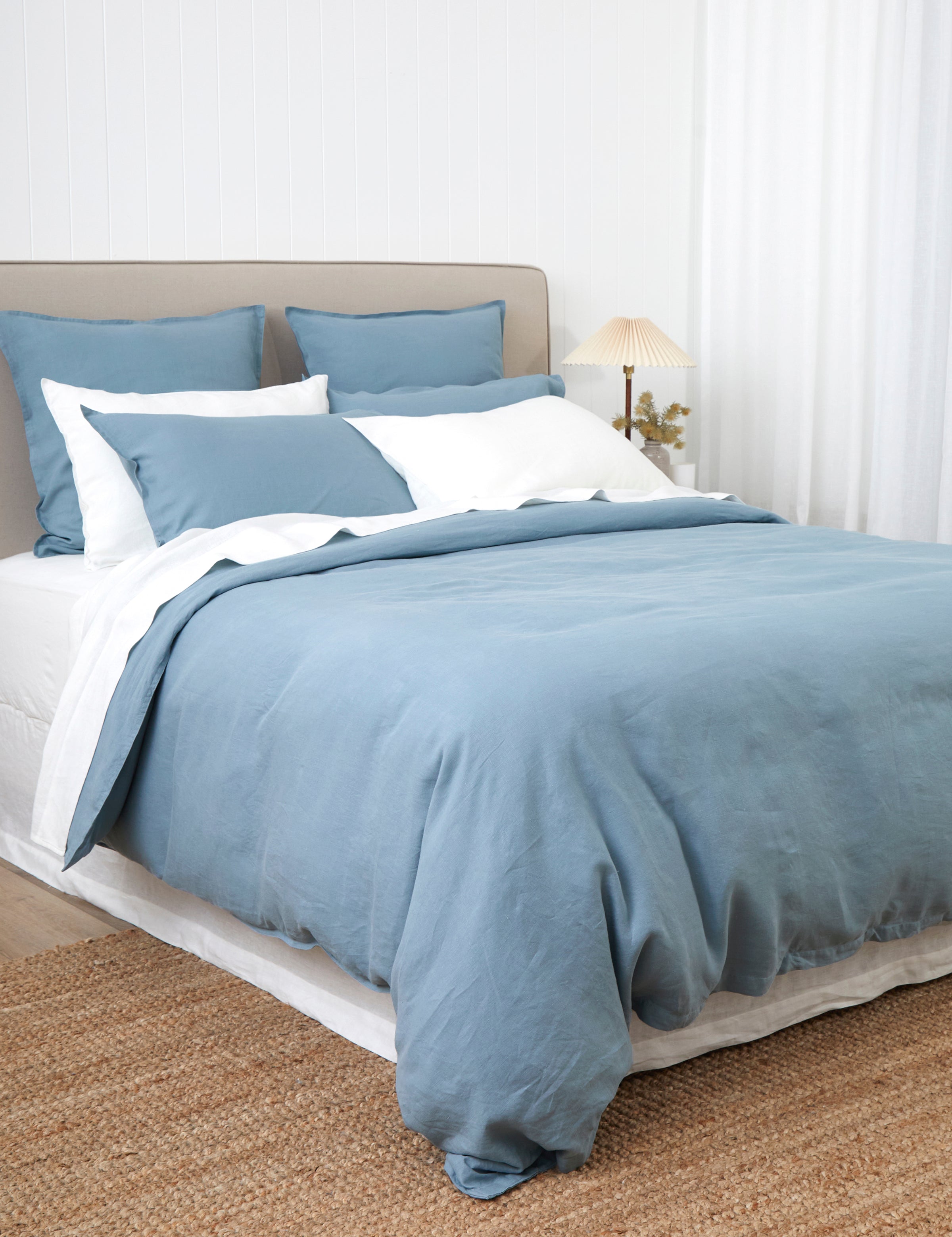 Loft Linen Duvet Cover Set in Coast Blue | Coast Blue-3