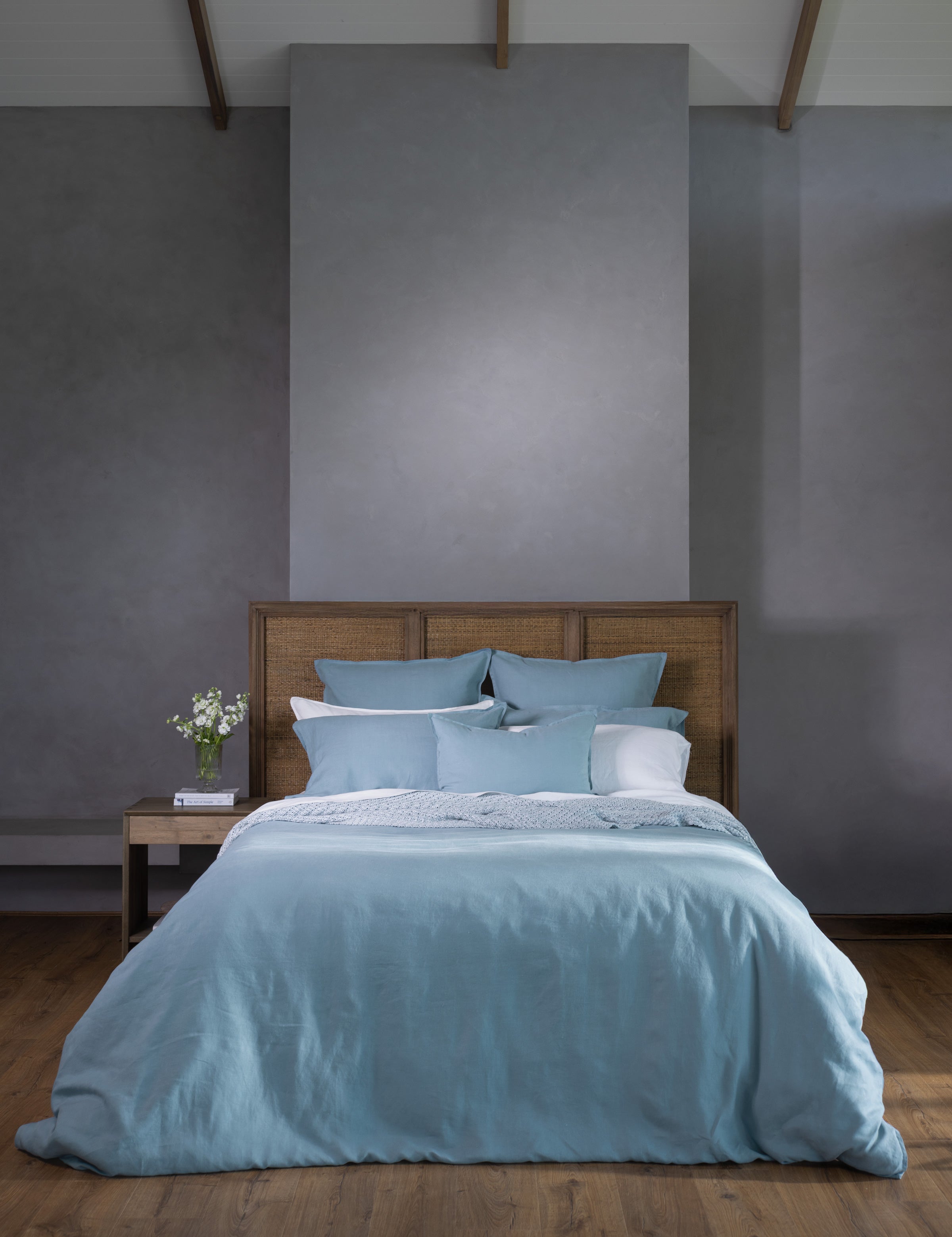 Loft Linen Duvet Cover Set in Coast Blue | Coast Blue-5