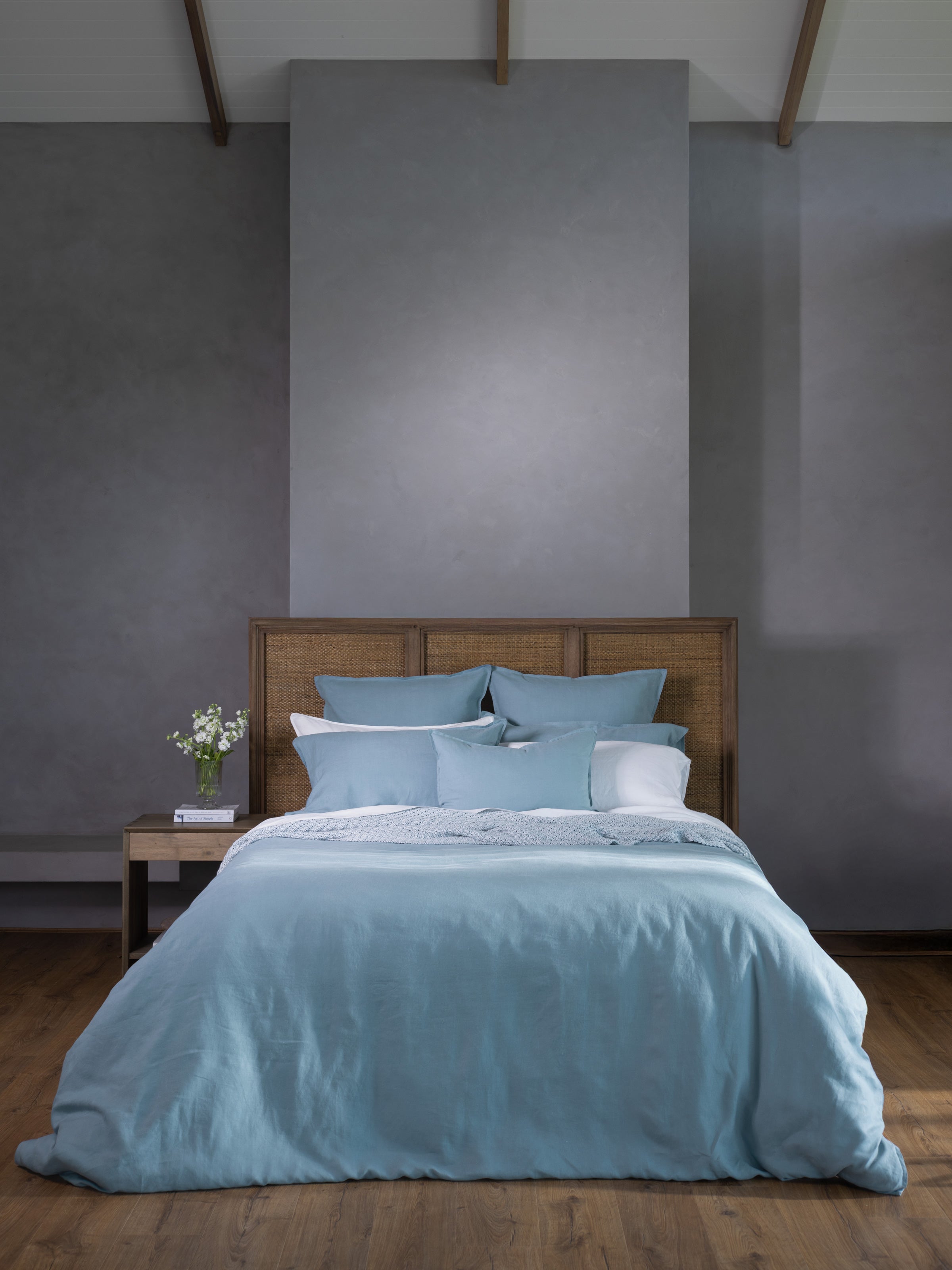 Loft Linen Duvet Cover Set in Coast Blue | Coast Blue-5