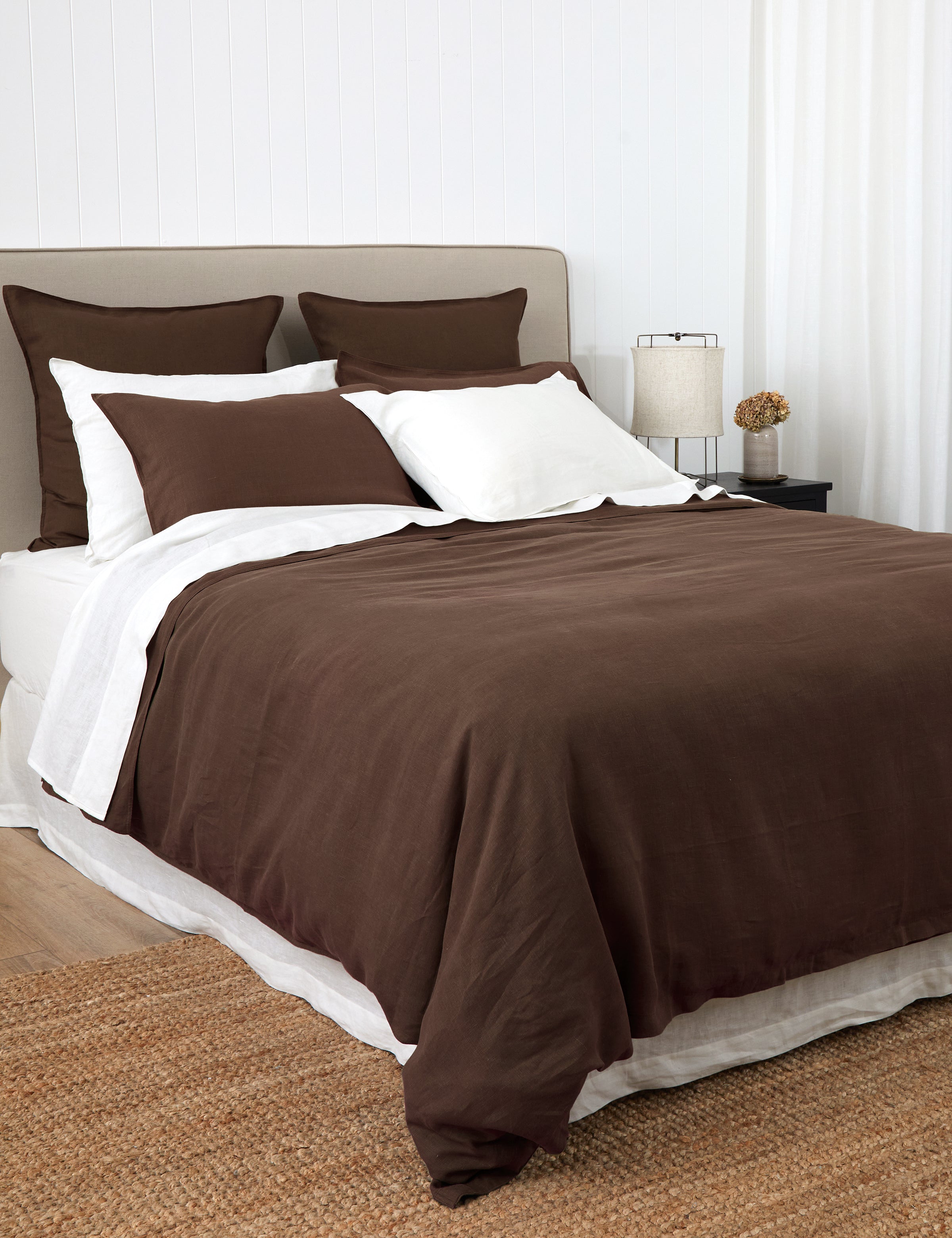 Loft Linen Duvet Cover Set in Cocoa | Cocoa-3