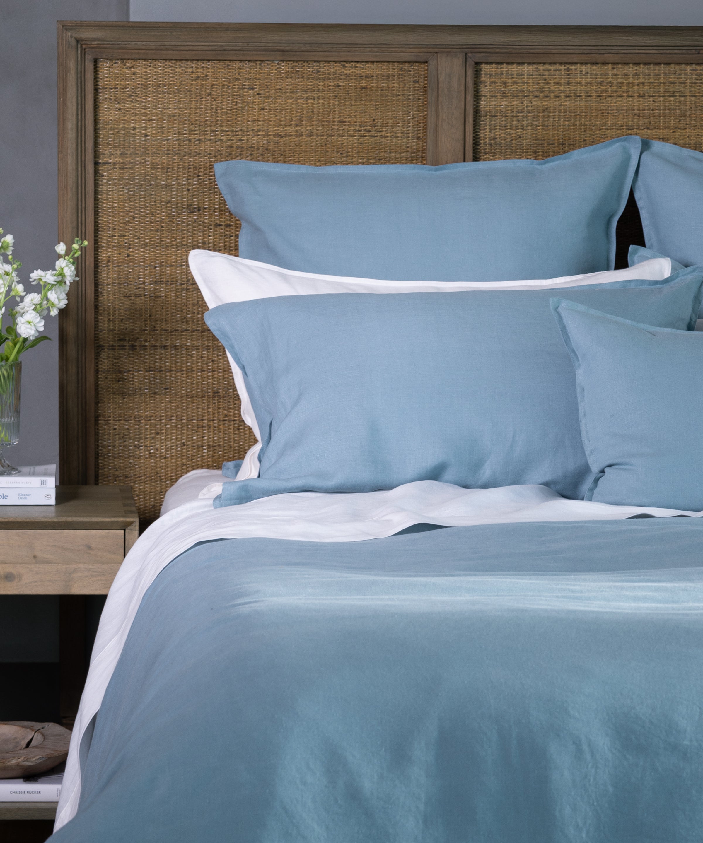Loft Linen European Pillowcase in Coast Blue | Coast Blue-2