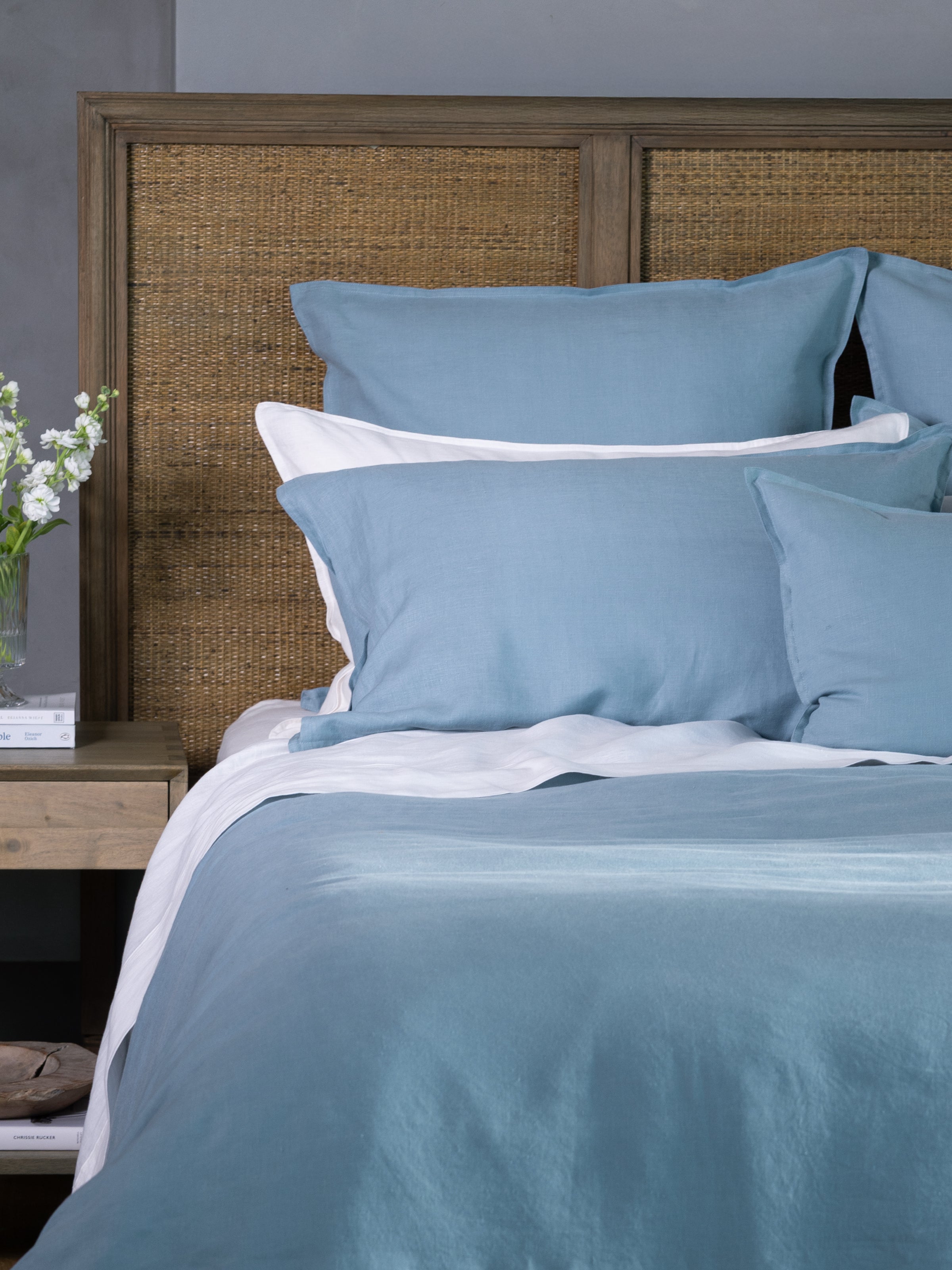 Loft Linen European Pillowcase in Coast Blue | Coast Blue-2