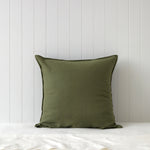 Loft Linen European Pillowcase in Olive | Olive-1