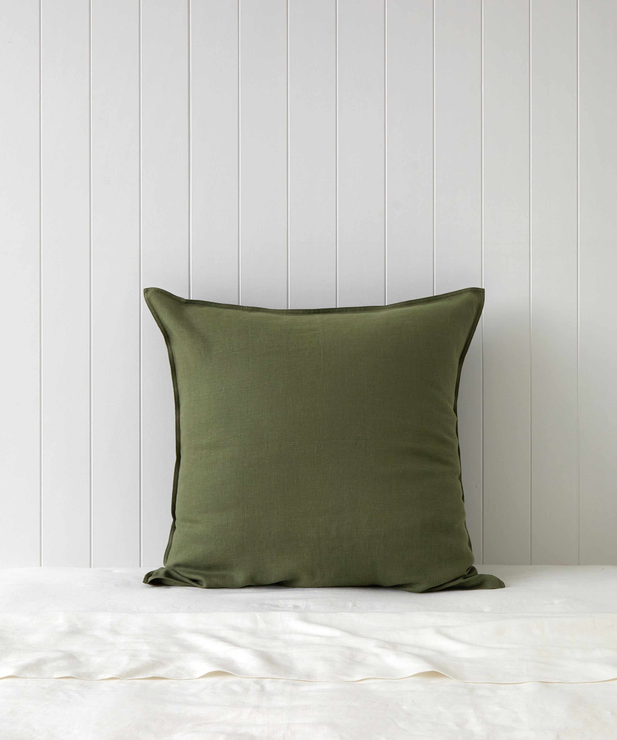 Loft Linen European Pillowcase in Olive | Olive-1