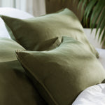 Loft Linen European Pillowcase in Olive | Olive-2