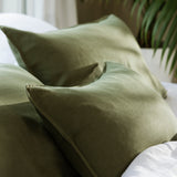 Loft Linen European Pillowcase in Olive | Olive-2