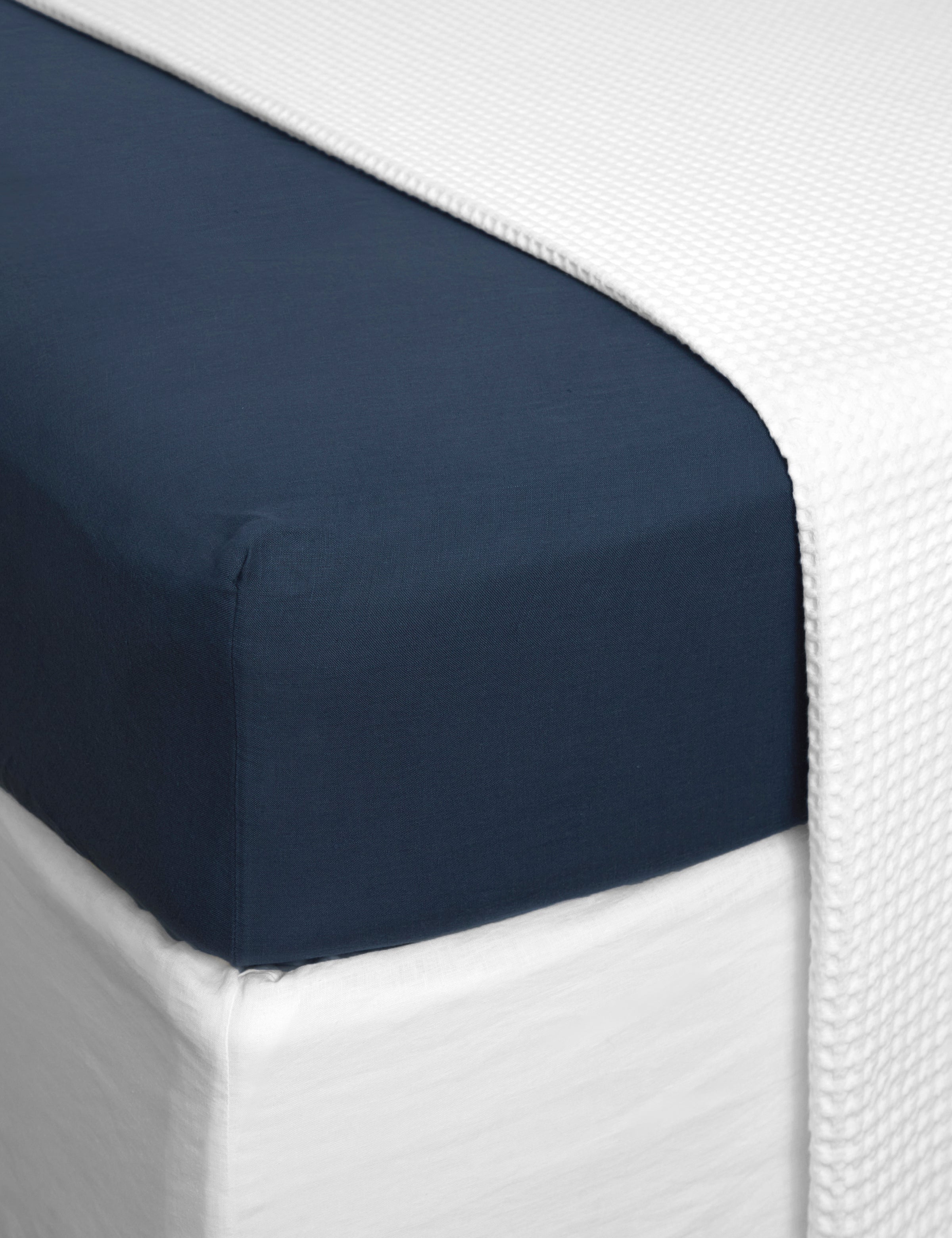 Loft Linen Fitted Sheet | Ink-1