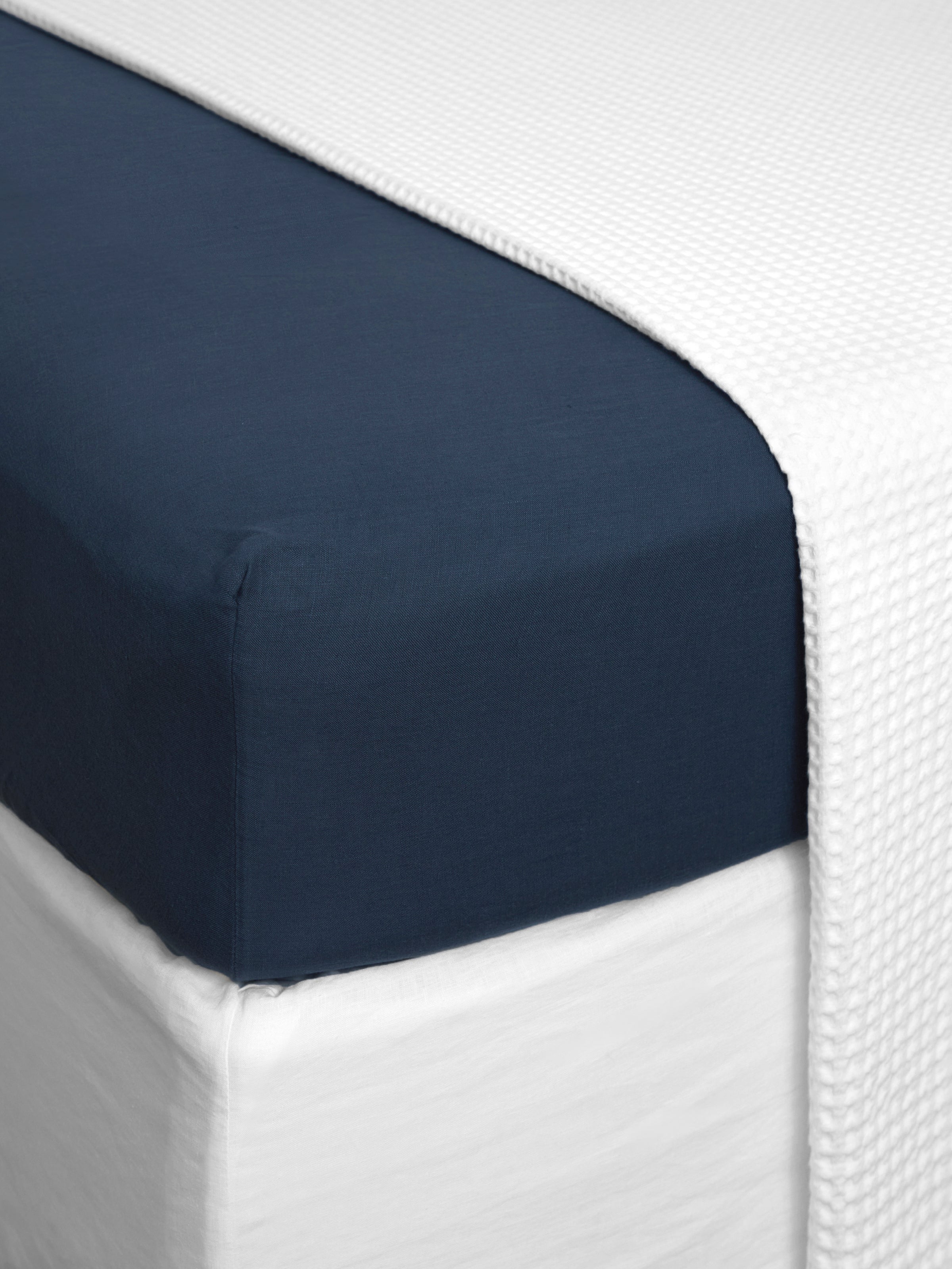 Loft Linen Fitted Sheet | Ink-1