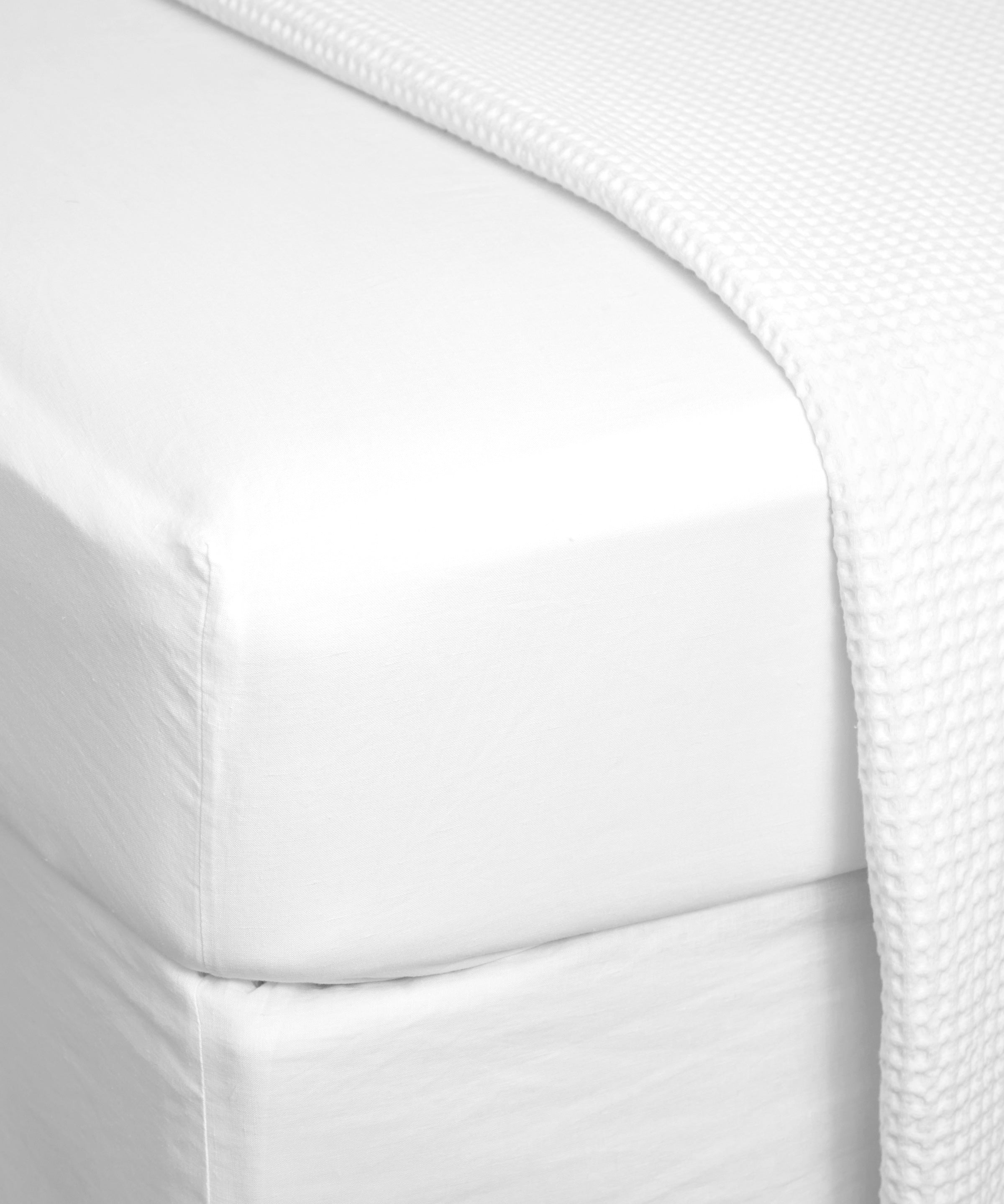 Loft Linen Fitted Sheet | White-1